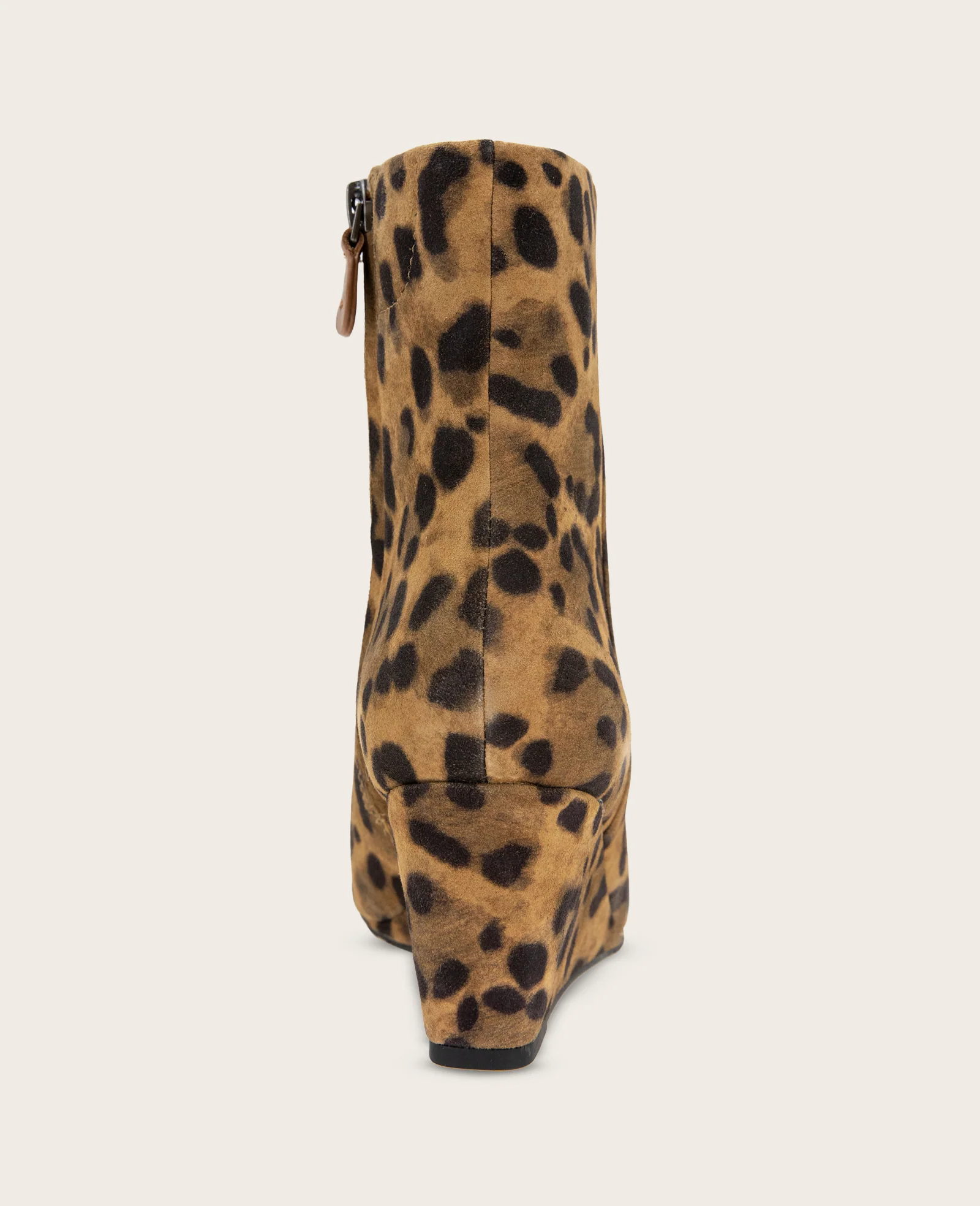 GENTLE SOULS - Nash Leopard Suede Side Zip Wedge Bootie - Image 5