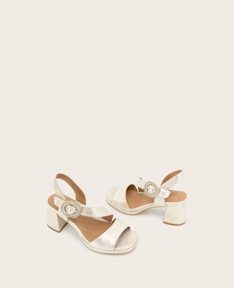GENTLE SOULS - Roma Metallic Heel Sandal - Image 2