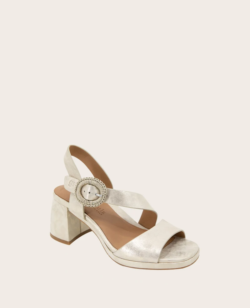 GENTLE SOULS - Roma Metallic Heel Sandal - Image 3