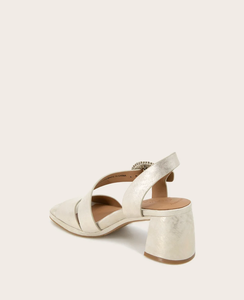 GENTLE SOULS - Roma Metallic Heel Sandal - Image 4