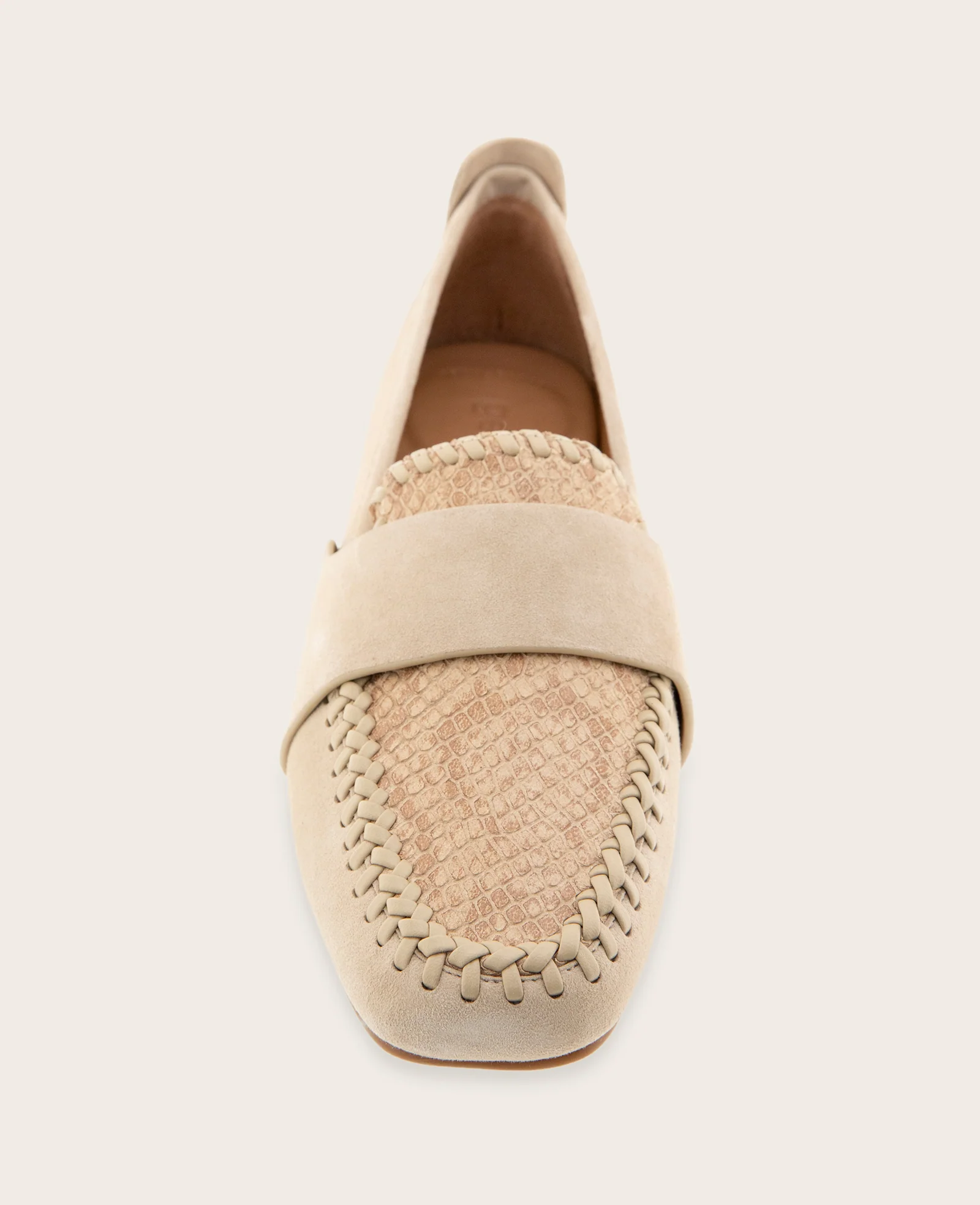 GENTLE SOULS - Sandra Suede and Snake Combo Braided Detail Loafer - Image 3