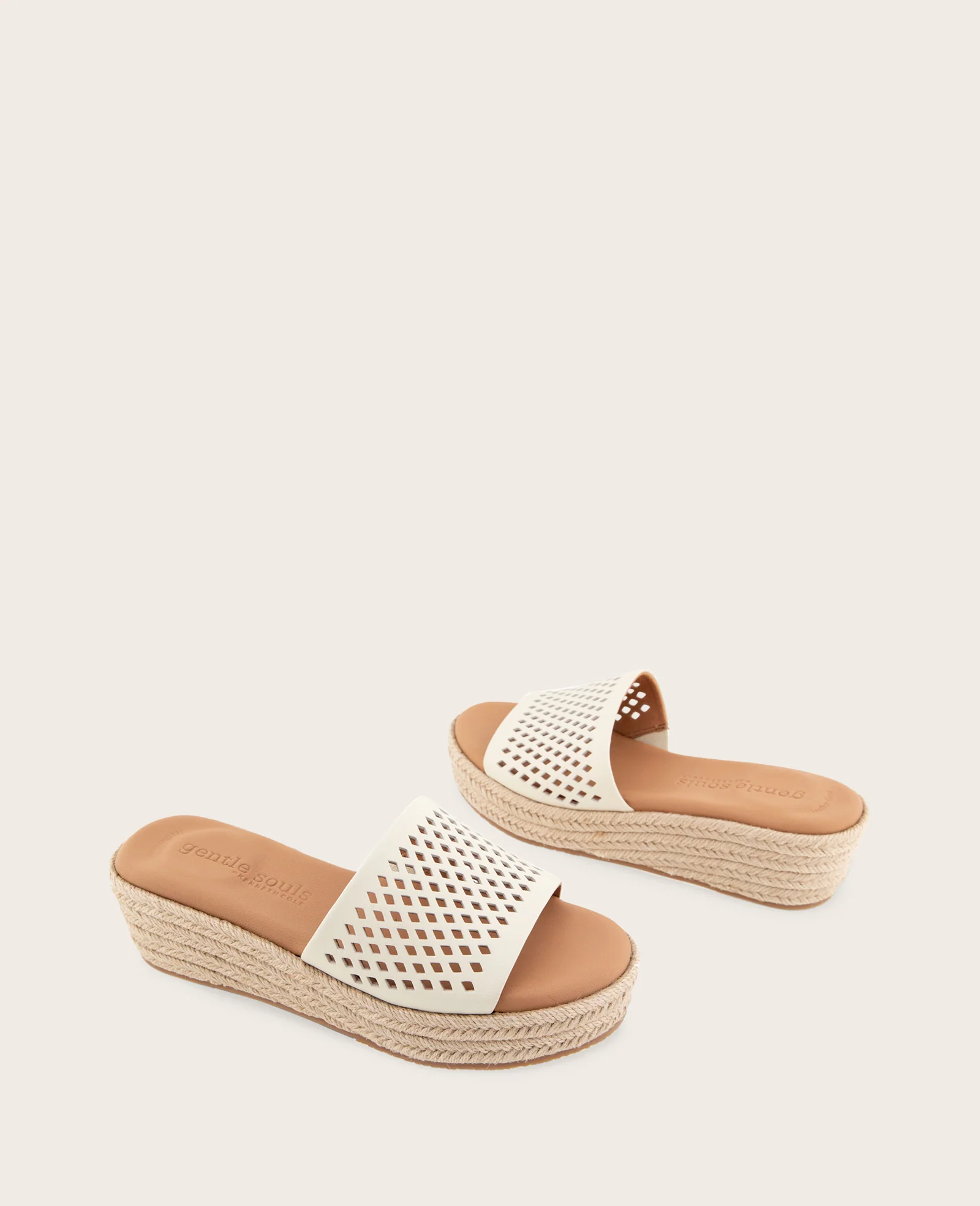 GENTLE SOULS - Vandy Perforated Leather Espadrille Wedge Sandal - Image 2