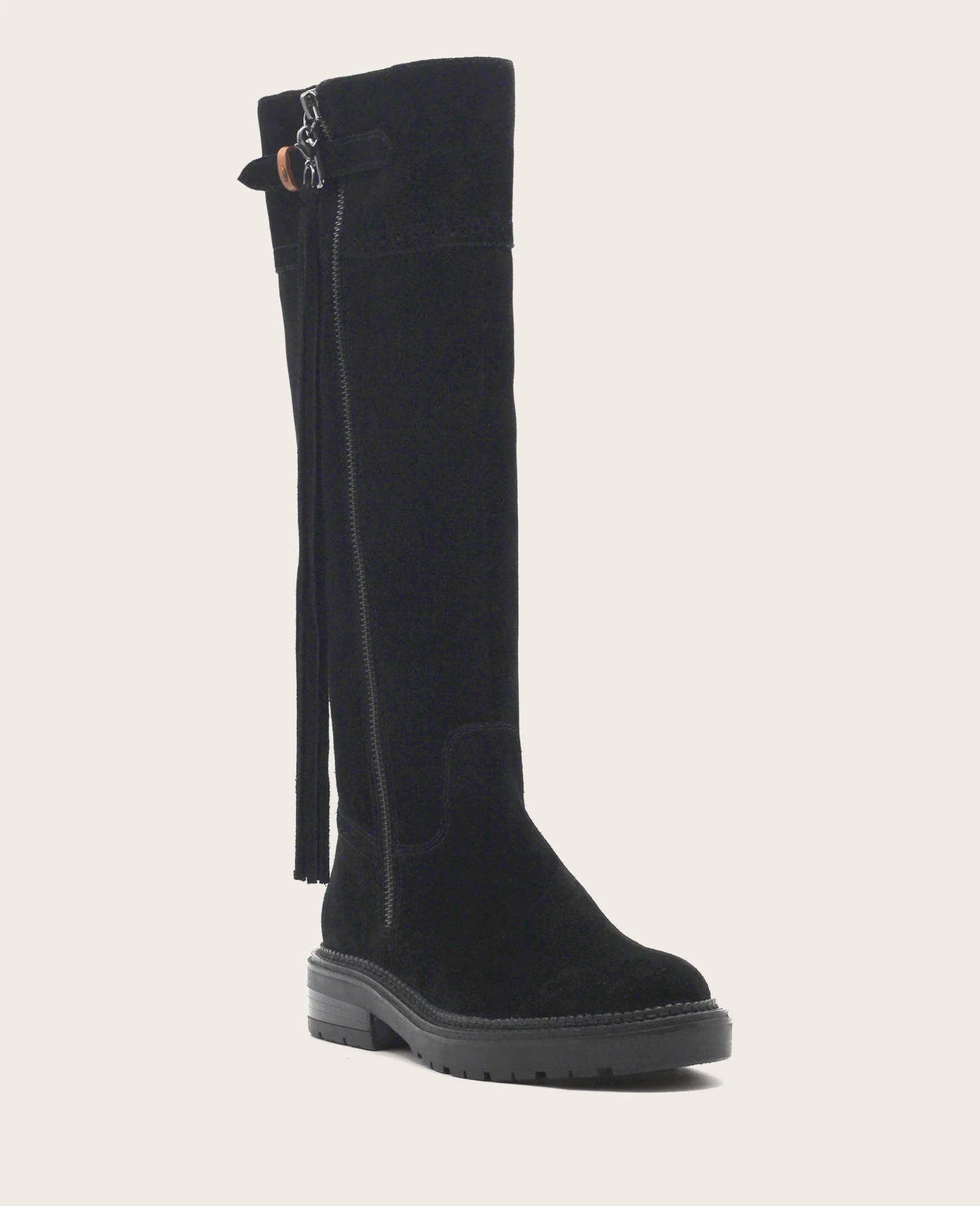 GENTLE SOULS - Wheron Suede Tassel Pull Side Zip Lug Boot - Image 3