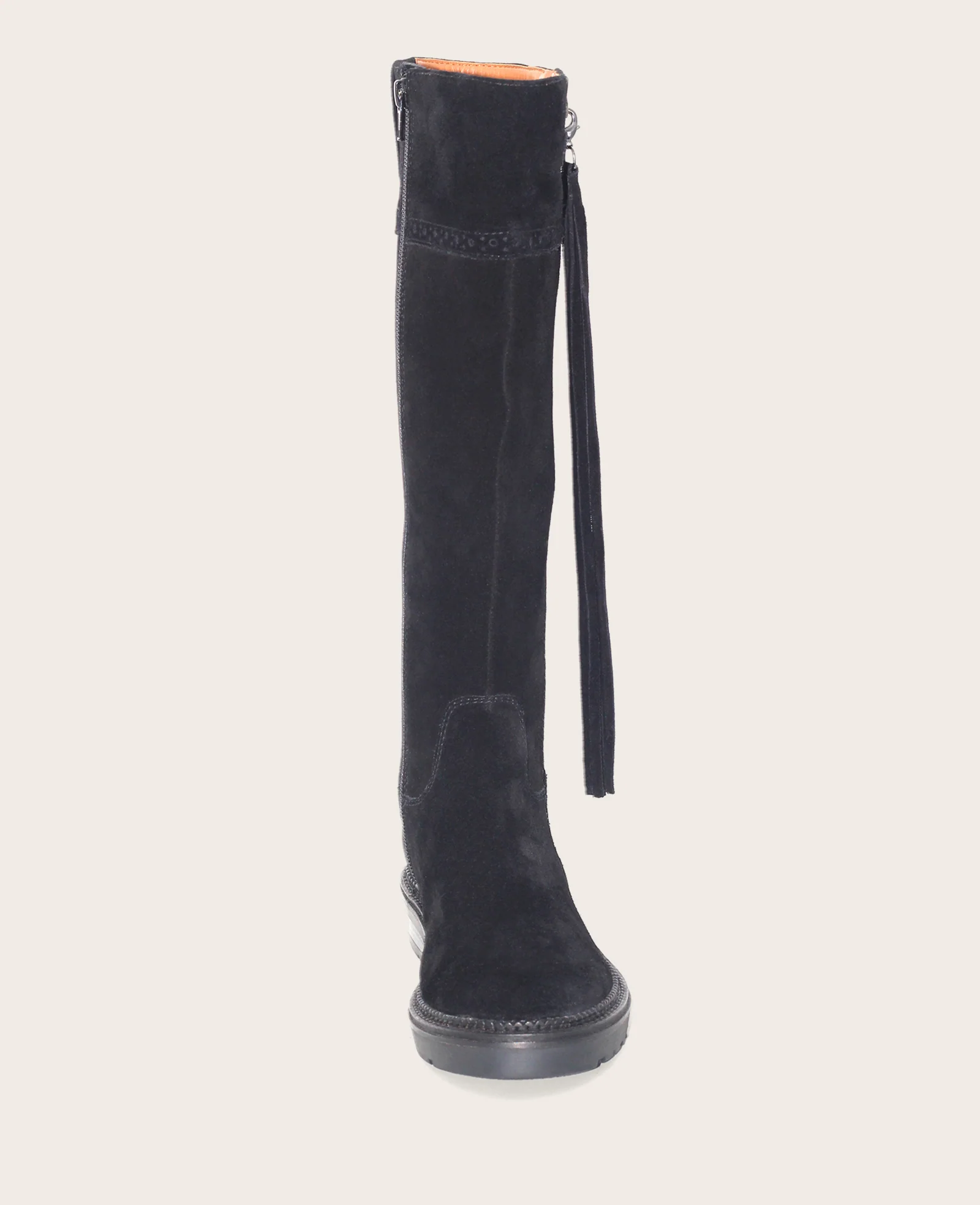 GENTLE SOULS - Wheron Suede Tassel Pull Side Zip Lug Boot - Image 5
