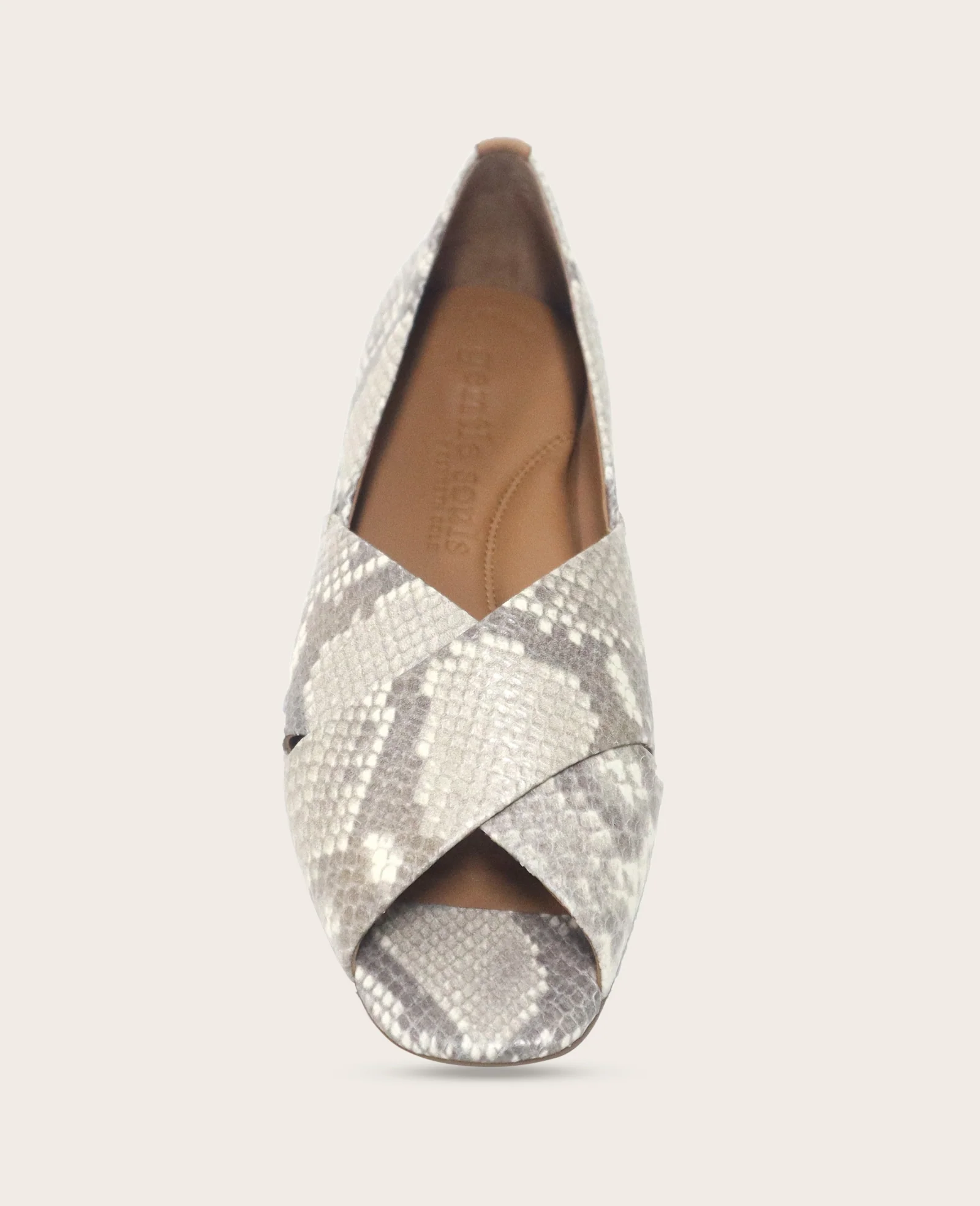 GENTLE SOULS - Whoebe Snake Embossed Criss-Cross Open Toe Flat - Image 3
