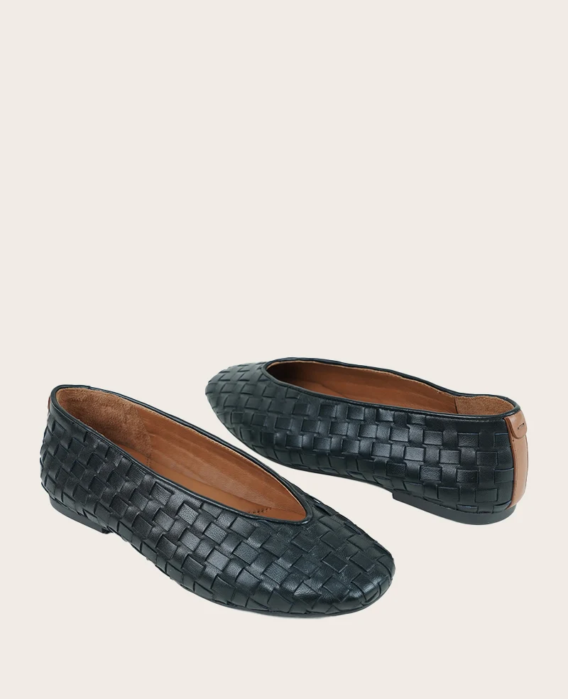 GENTLE SOULS - Willow Woven Leather Flat - Image 2