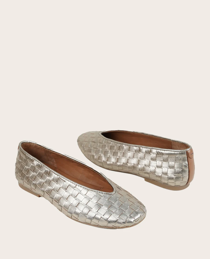 GENTLE SOULS - Willow Woven Leather Flat - Image 2