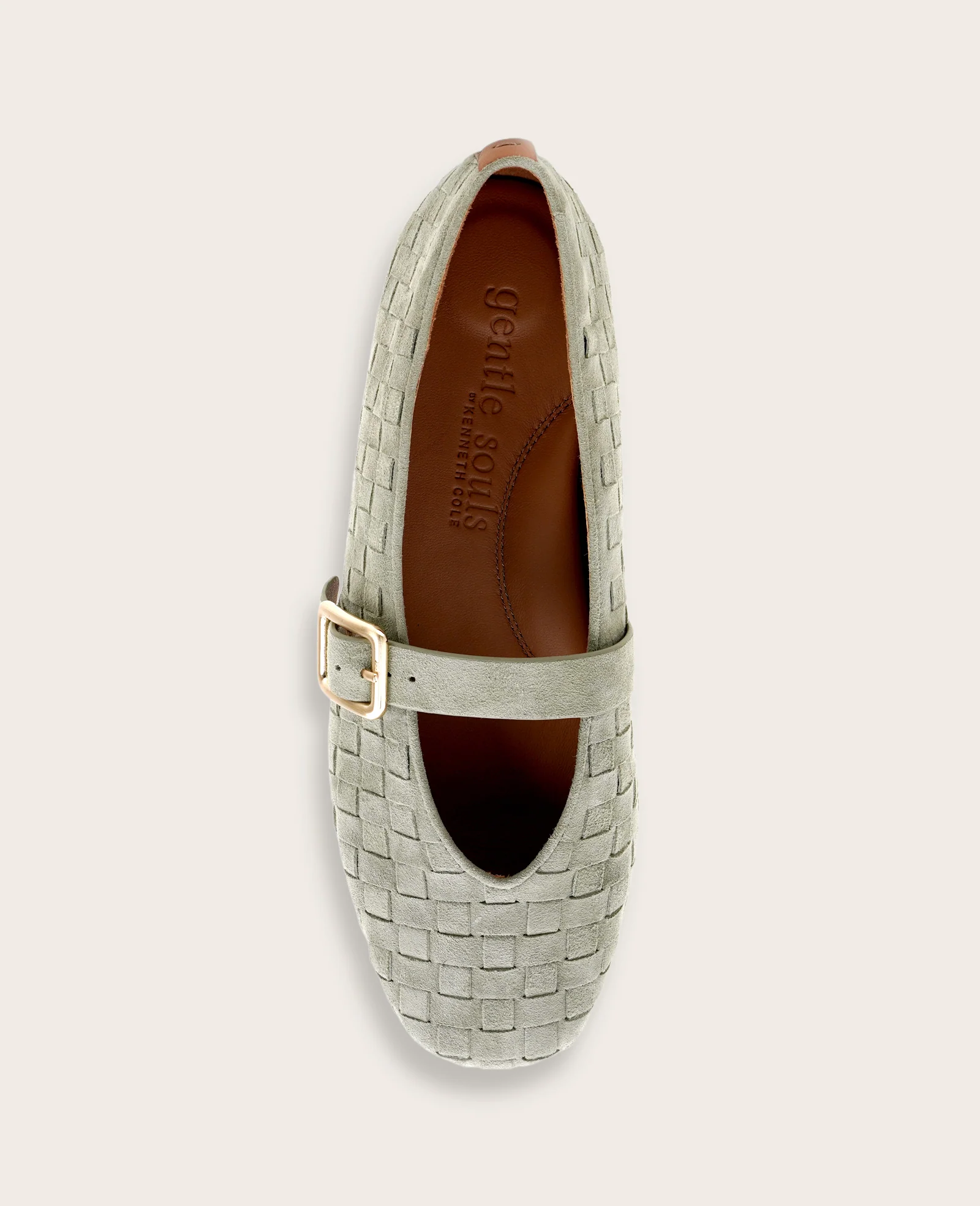 GENTLE SOULS - Winifred Suede Woven Mary Jane Flat - Image 3
