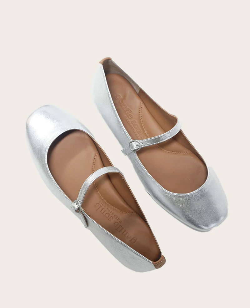 GENTLE SOULS - Wynona Metallic Mary Jane Ballet Flat - Image 2