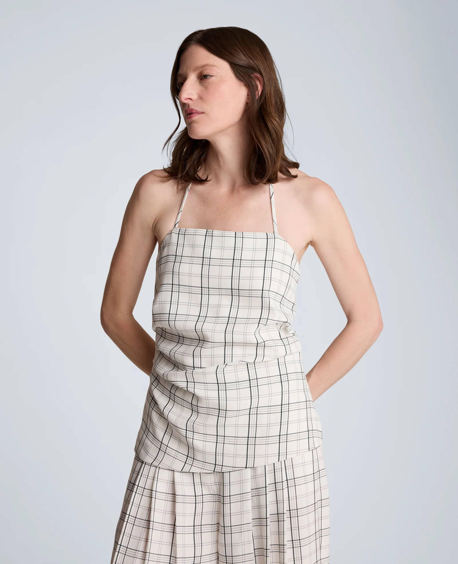 Halter Neck Bustier with Pleats at Waist - Image 4