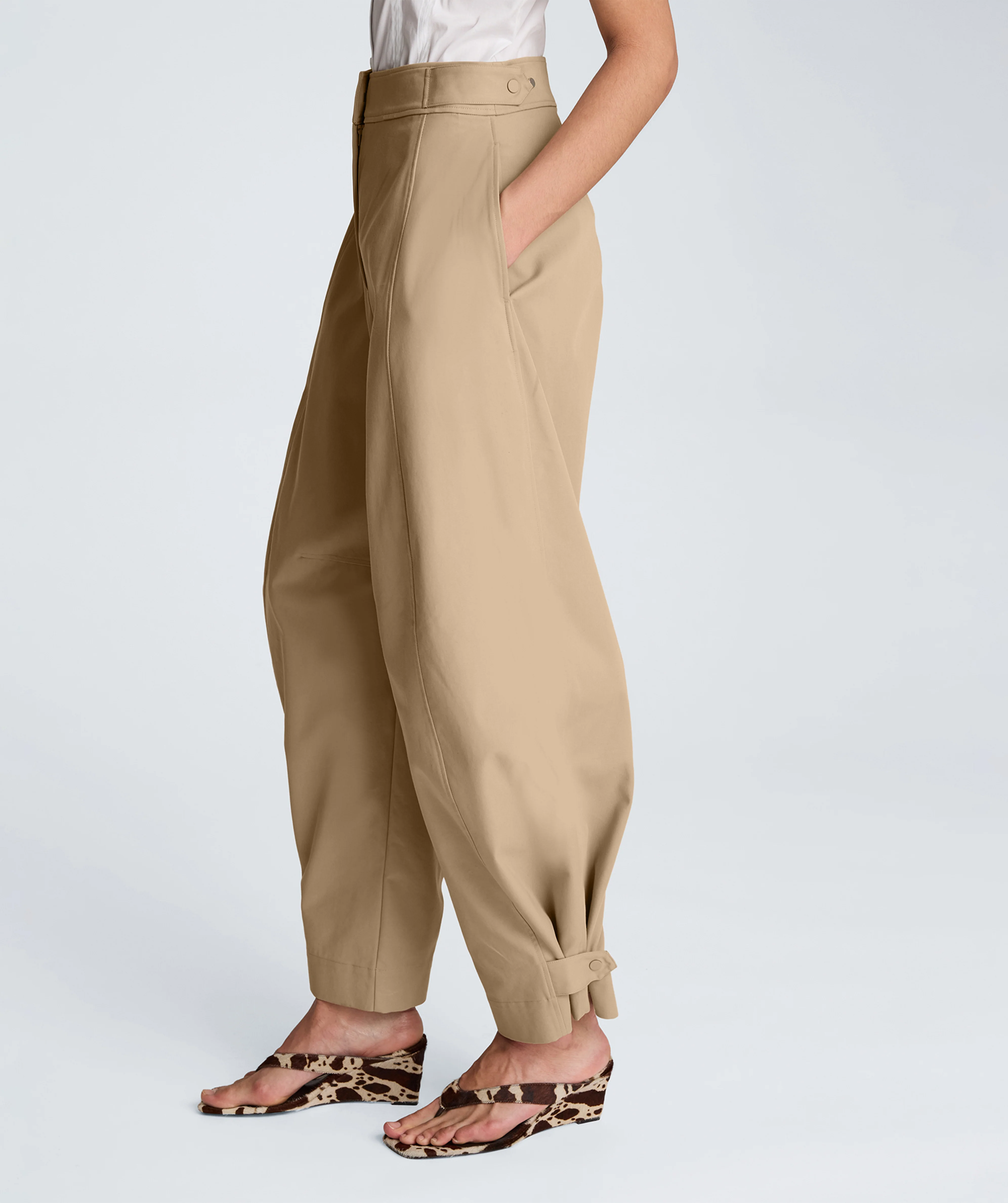High Rise Fly Front Barrel Leg Pant - Image 3