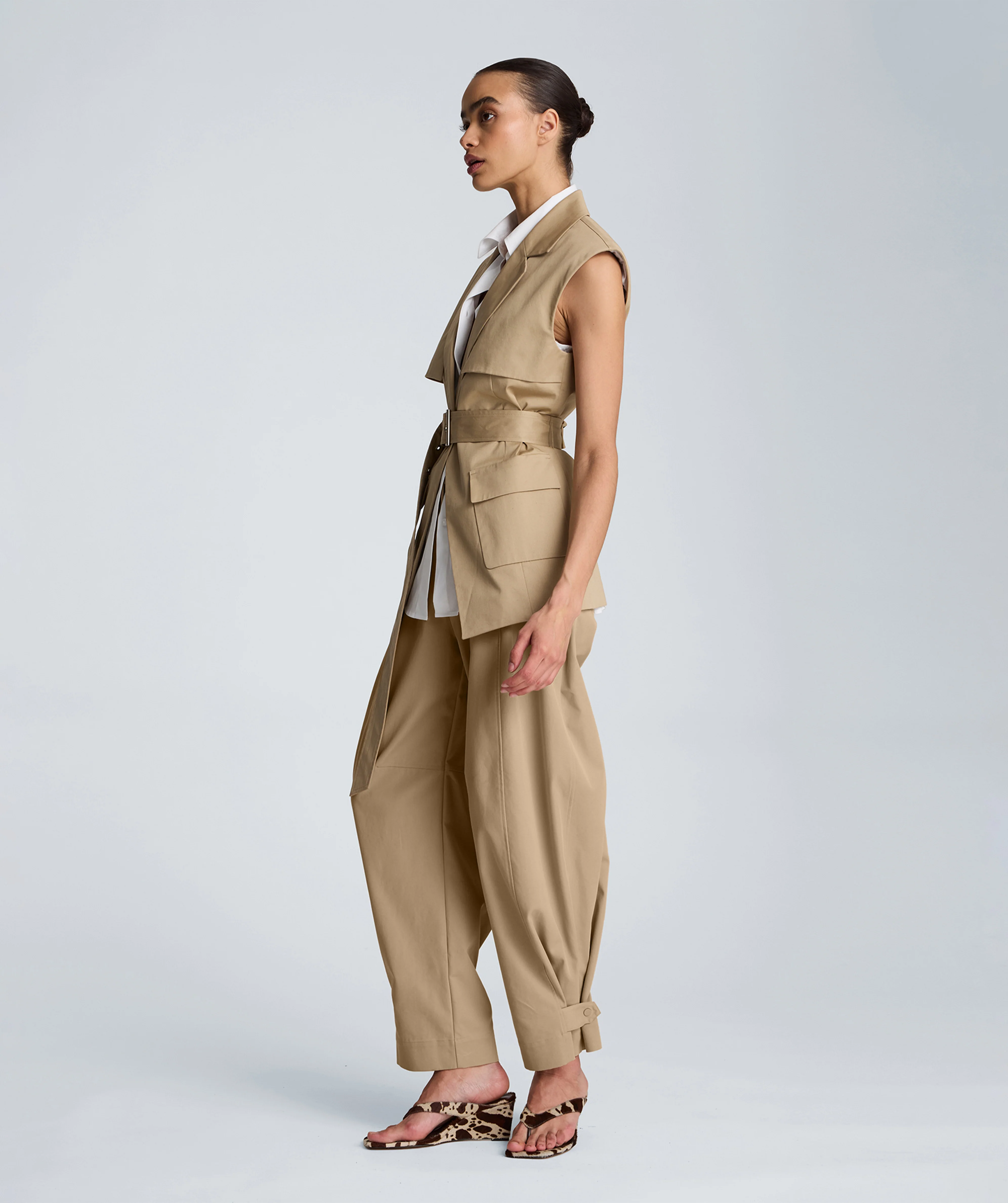 High Rise Fly Front Barrel Leg Pant - Image 4