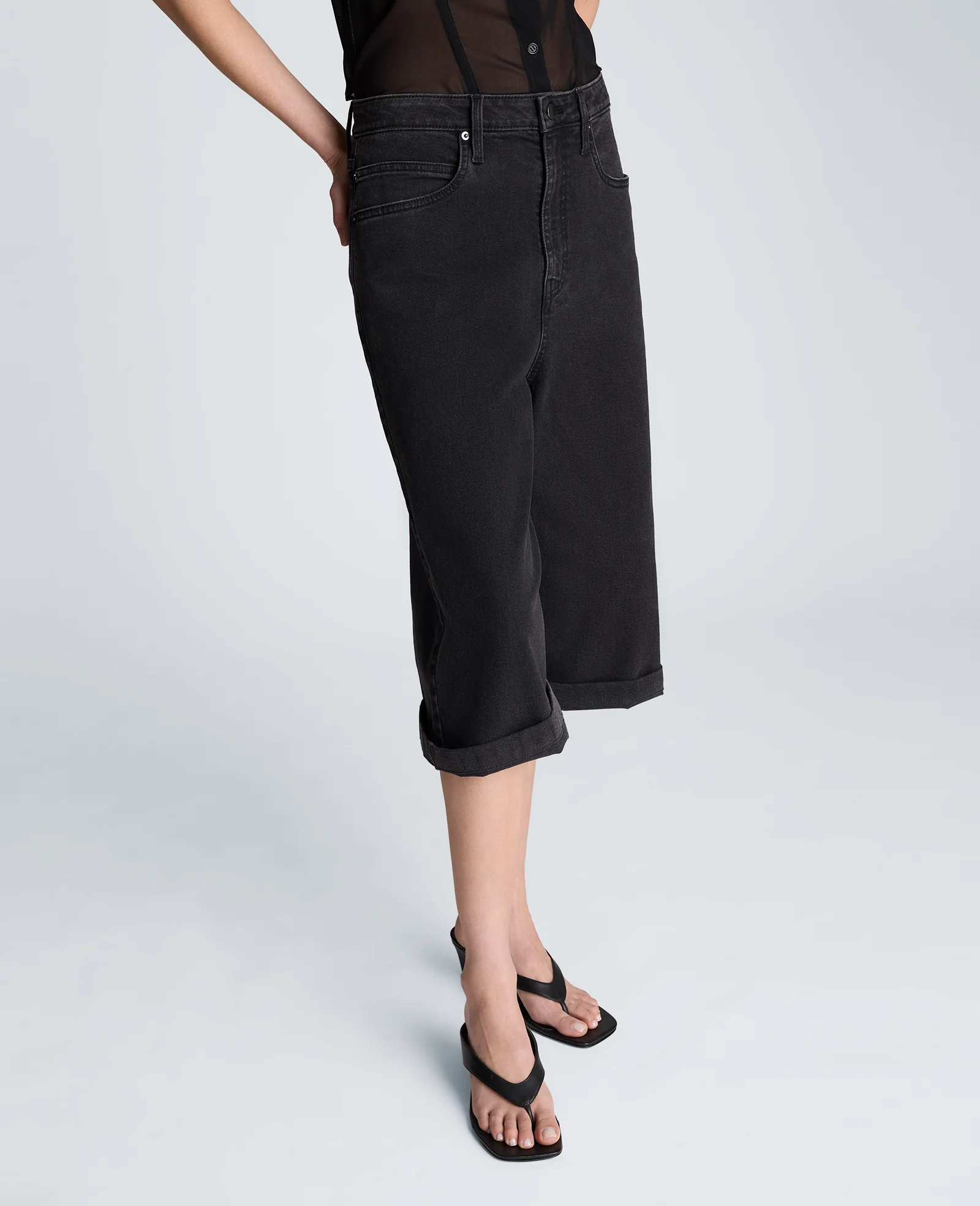 High Rise Fly Front Culotte Short - Image 3