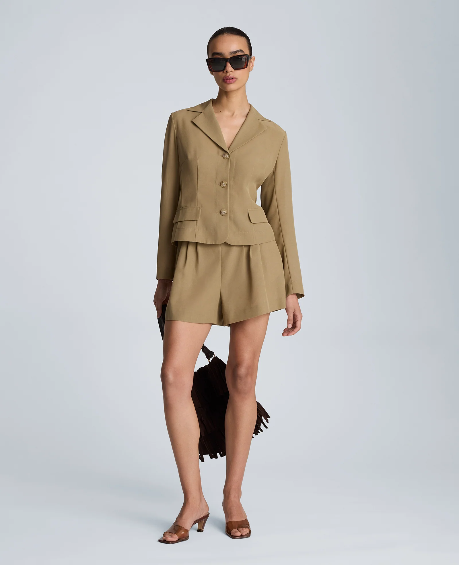 High Rise Side Zip Belted Short - Image 5