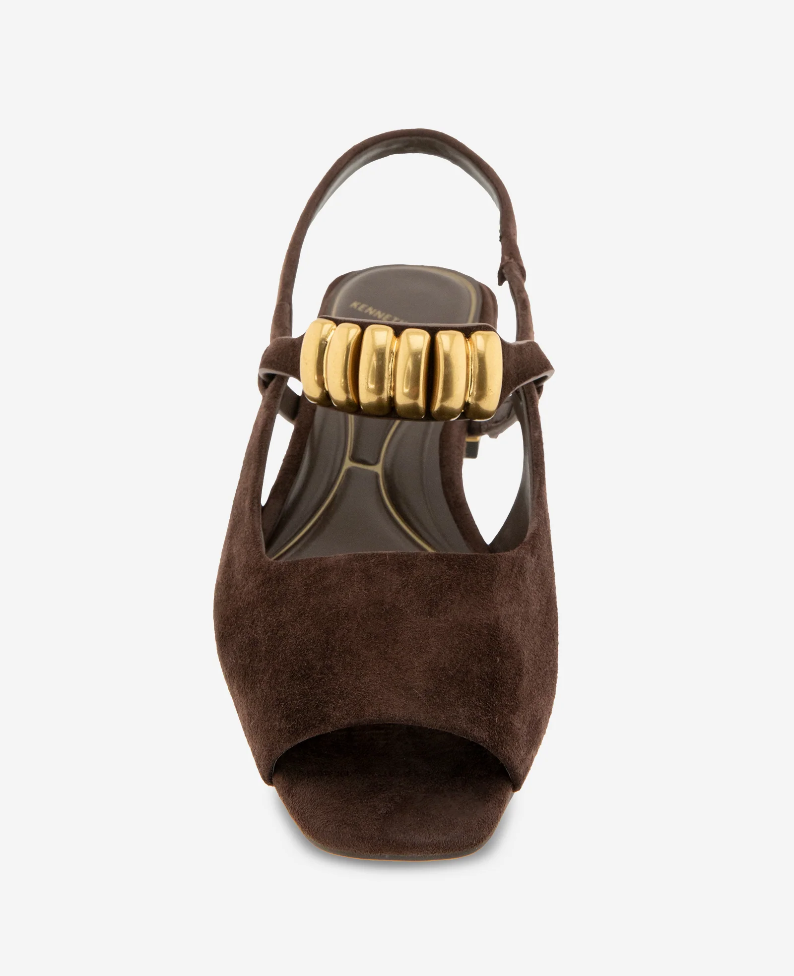 Illia Suede Open Toe Hardware Flat Slingback - Image 3