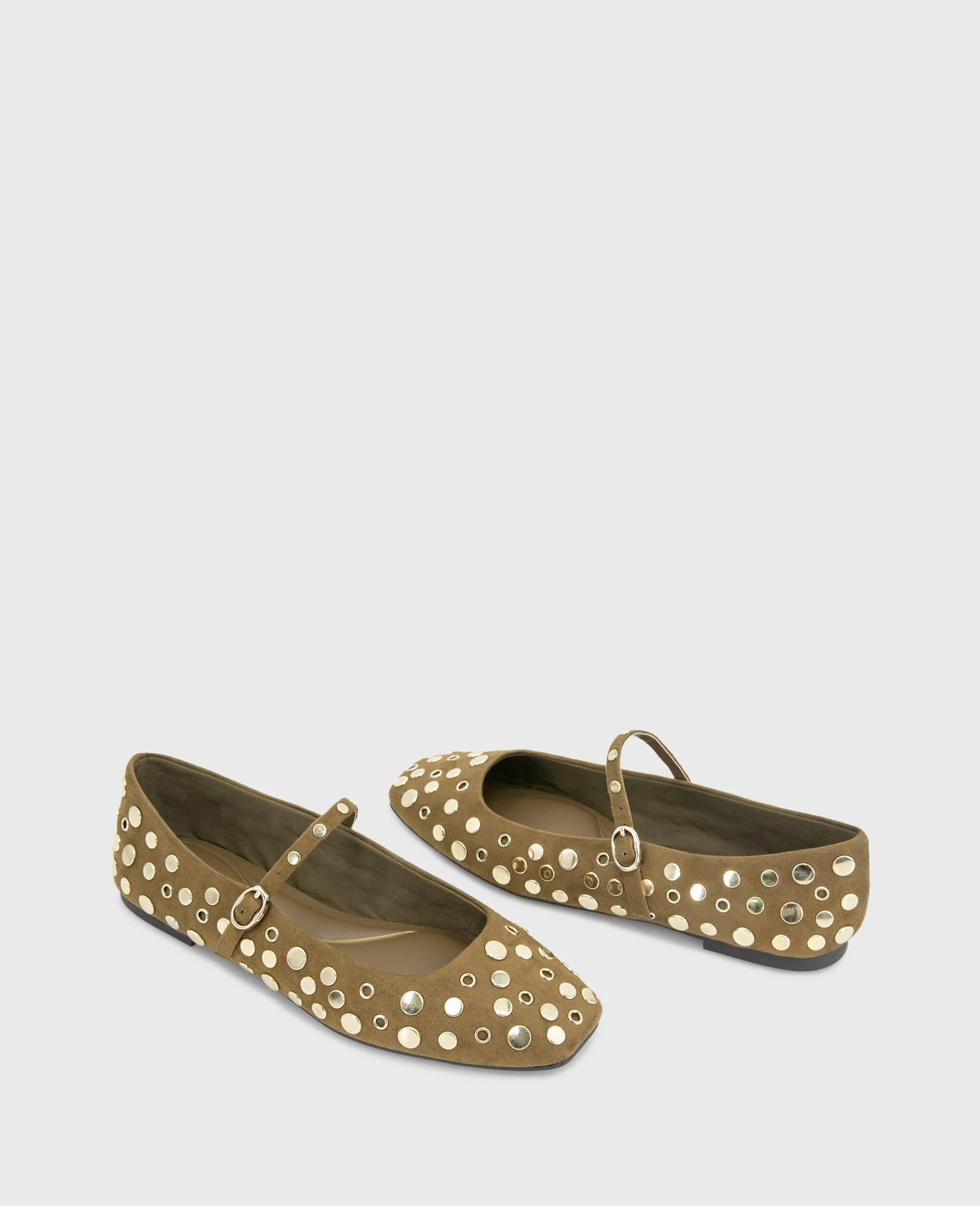 Jasper Suede Stud Ballet Flat - Image 2