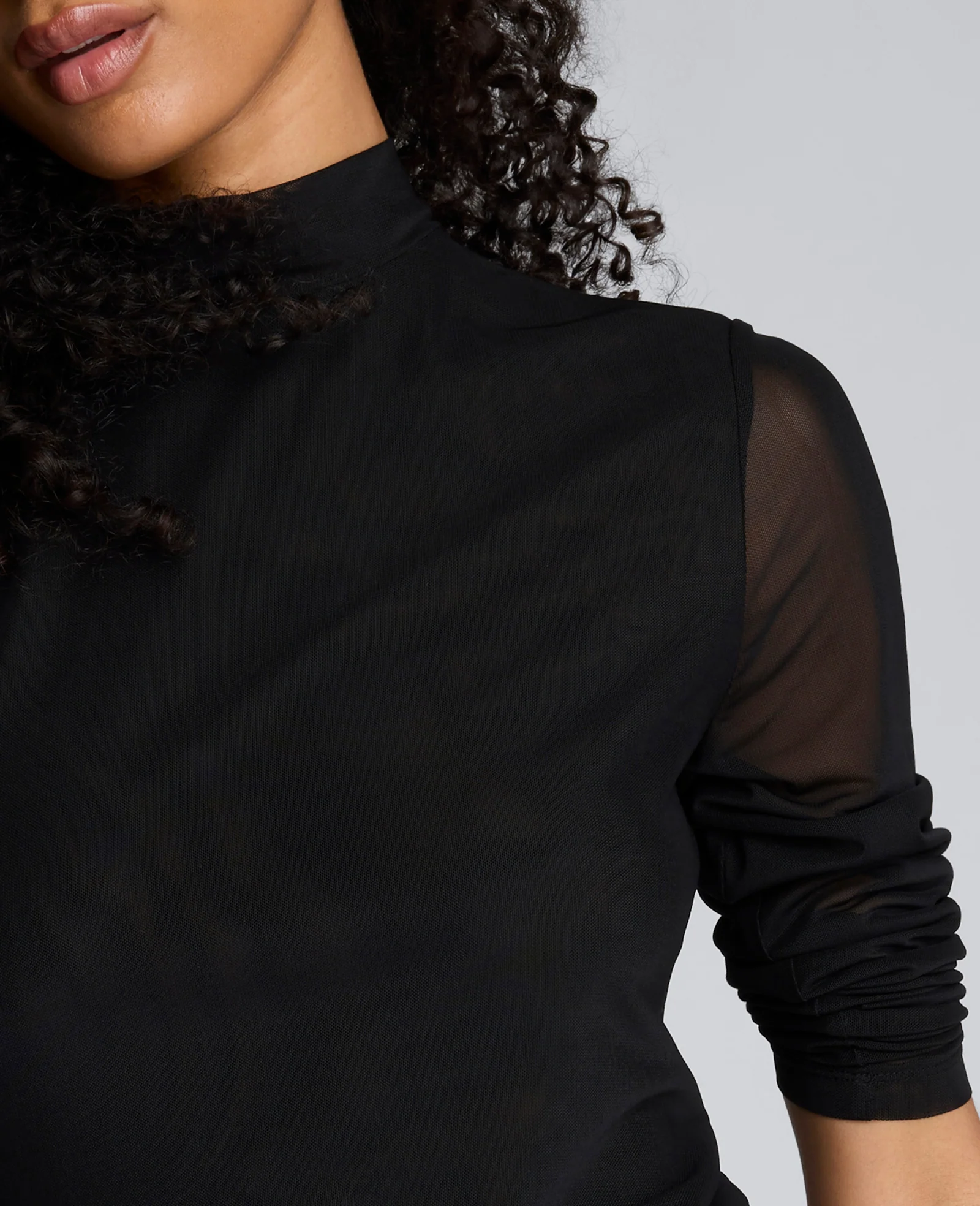 Jodie Mock Neck Mixed Media Dress - Image 5