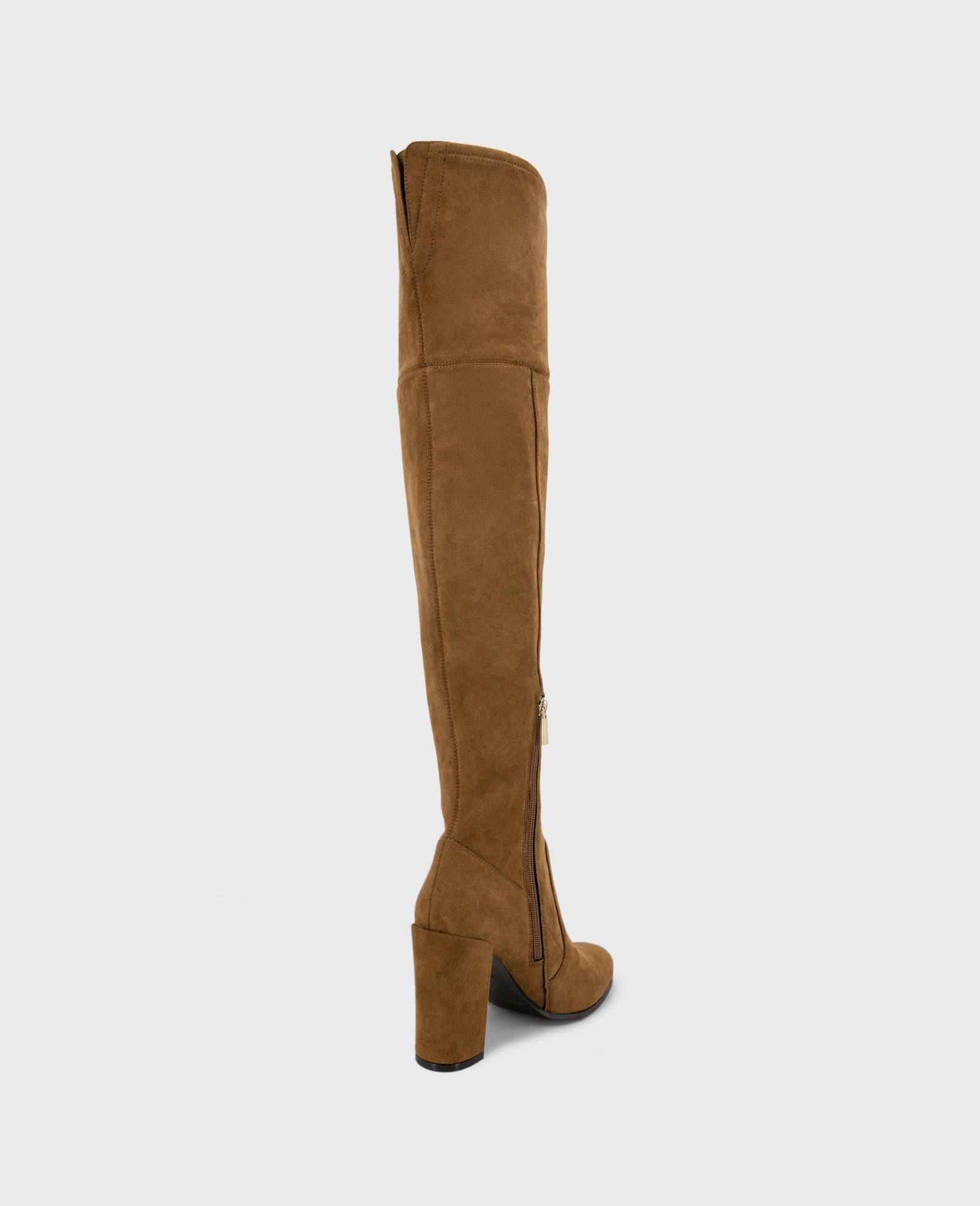Josie Suede Tall Knee Heeled Boot - Image 2