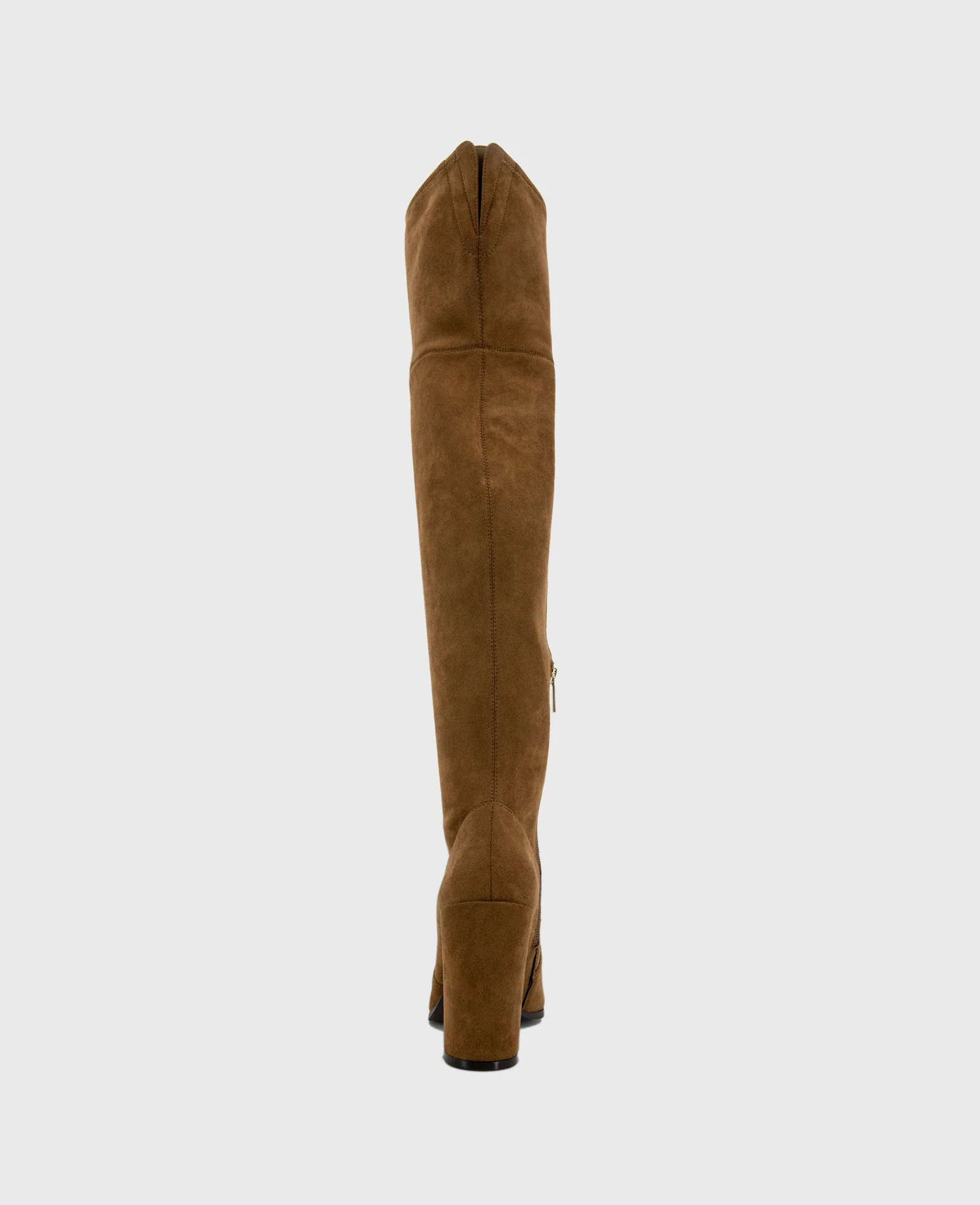 Josie Suede Tall Knee Heeled Boot - Image 4