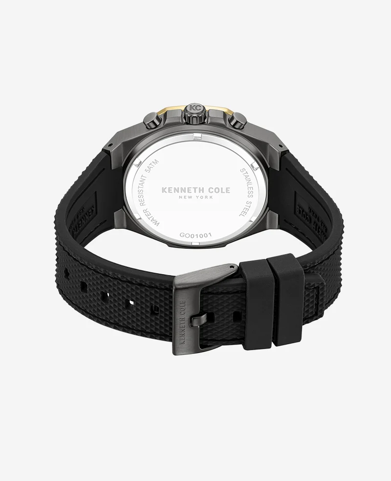 Dress Sport Chronograph Two-Tone Silicone Strap Watch - Image 3