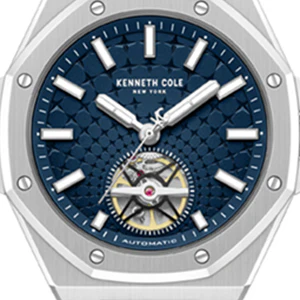 Skeleton Automatic Blue Dial Stainless Steel Bracelet Watch - Image 6