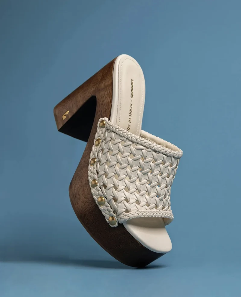 Larroudé x Kenneth Cole: Macrame Mule Ivory Leather - Image 2