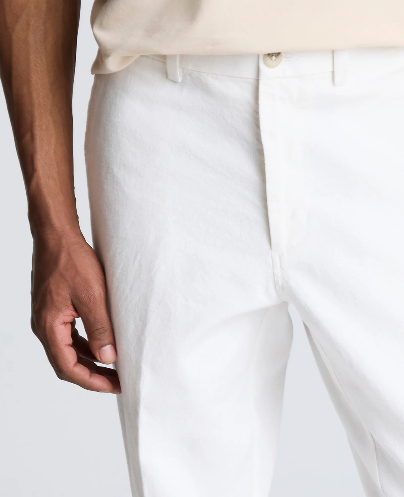 Linen Blend Slim Fit Flat Front Chino Pant - Image 5