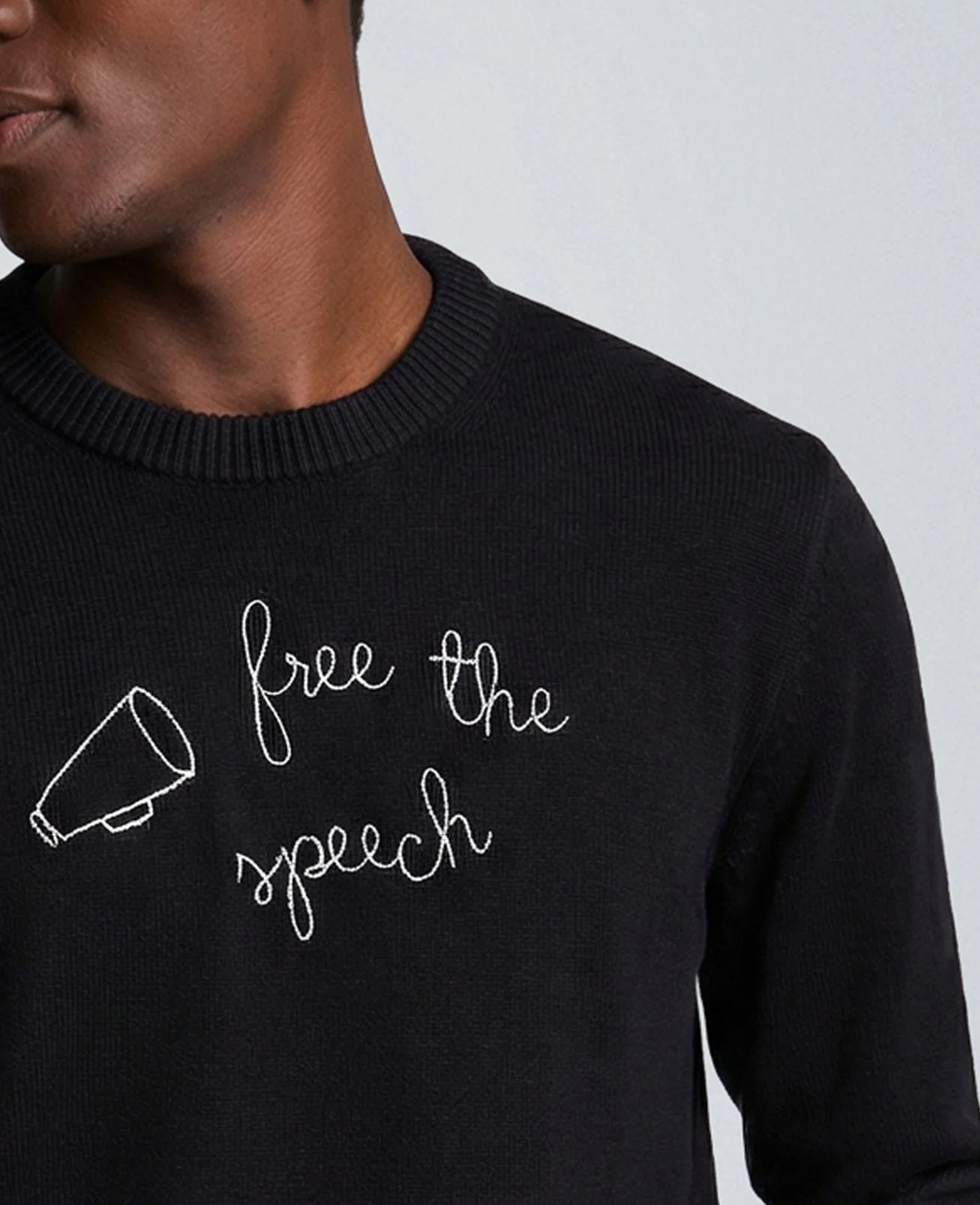 Lingua Franca Free The Speech Unisex Cotton Crewneck Sweater - Image 2