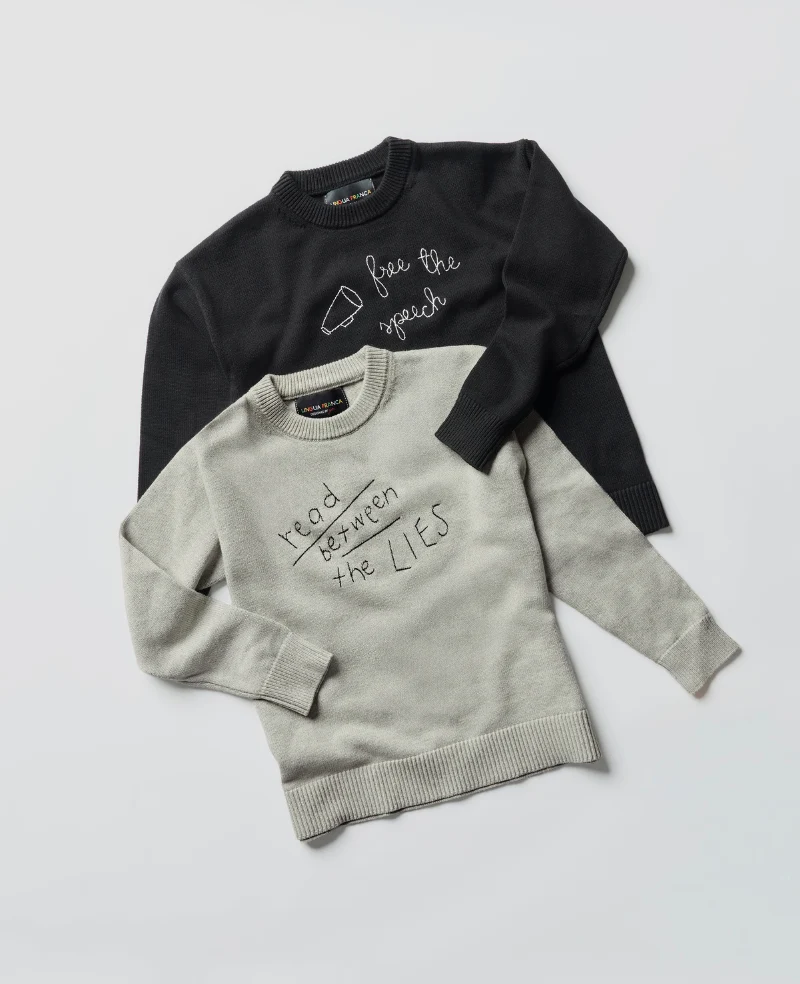 Lingua Franca Free The Speech Unisex Cotton Crewneck Sweater - Image 7