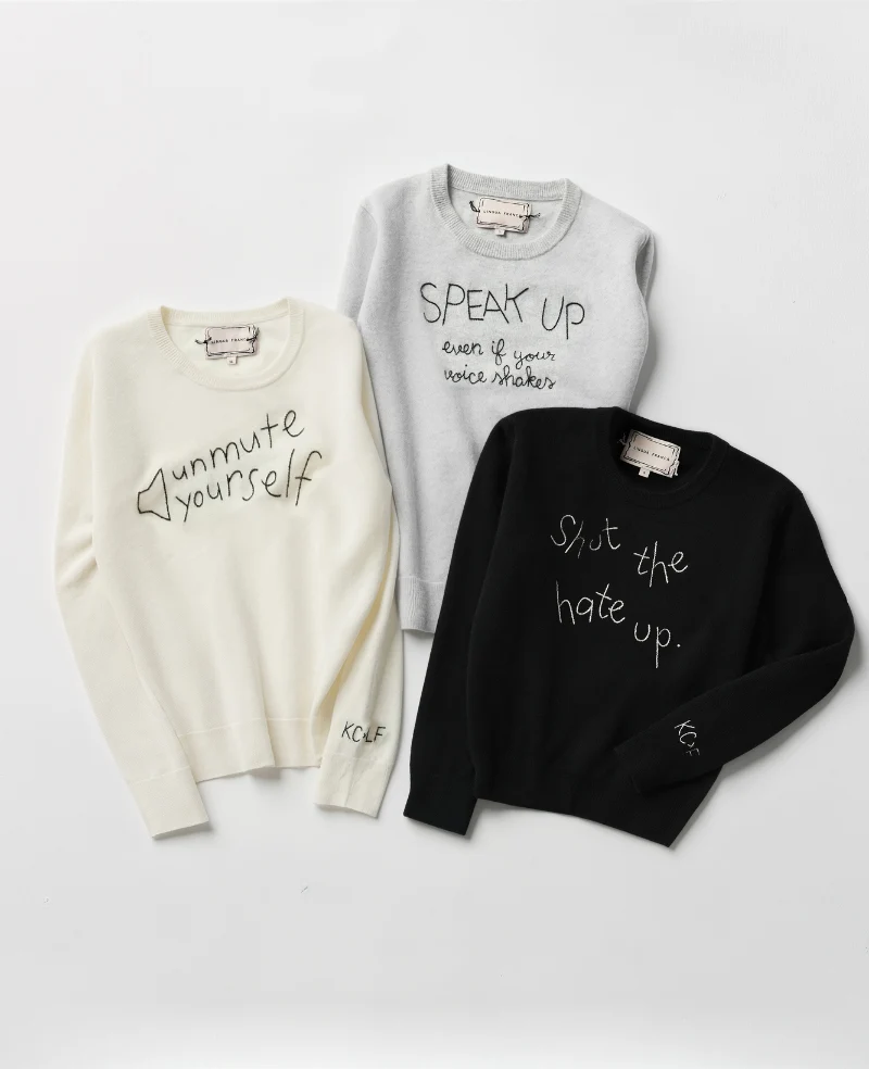 Lingua Franca Shut The Hate Up Unisex Cashmere Crewneck Sweater - Image 6