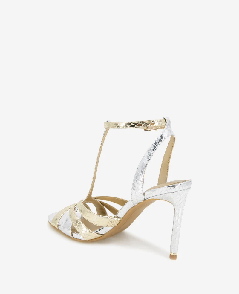 Liona Metallic Embossed Snake Heel - Image 4