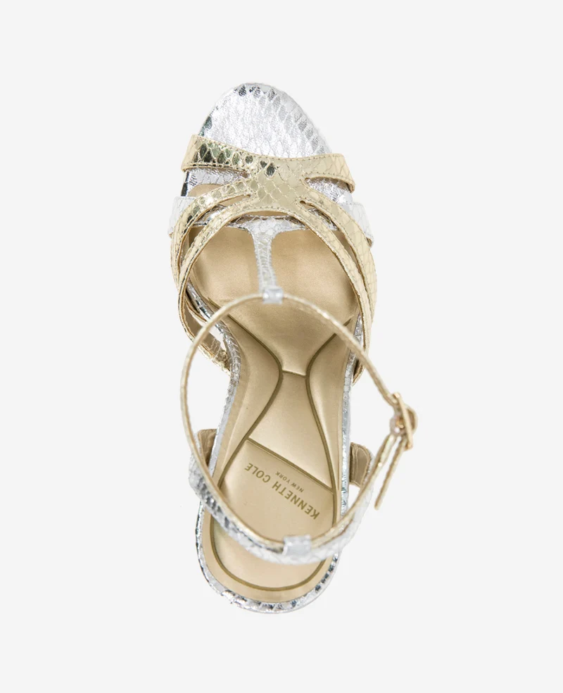 Liona Metallic Embossed Snake Heel - Image 5
