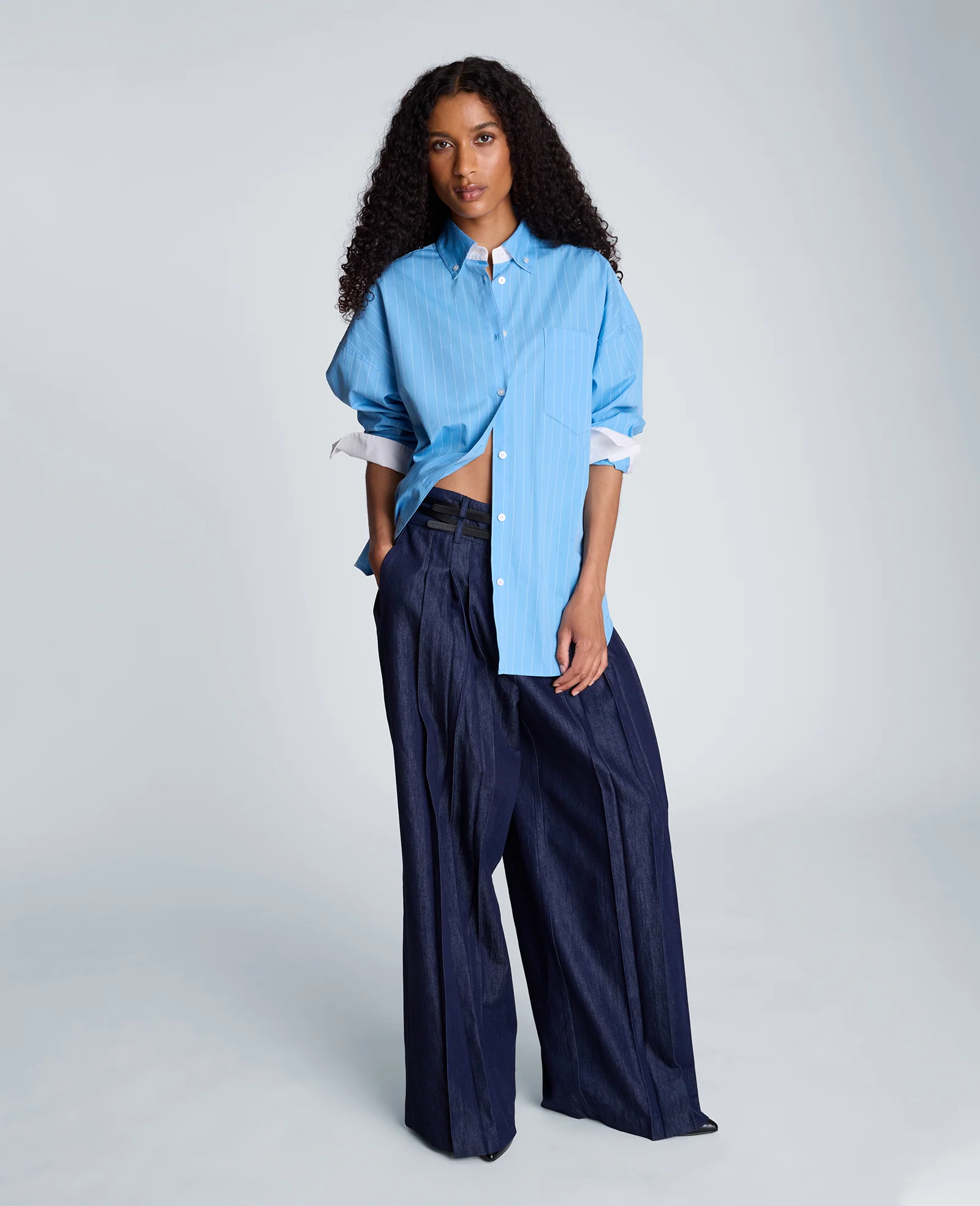 Long Sleeve Button Front Shirt with Contrast Details - Image 5