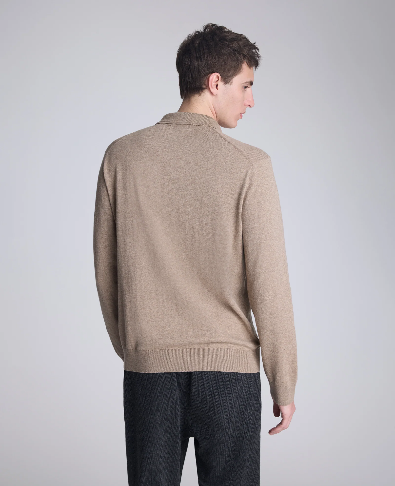 Long Sleeve Button Sweater Polo - Image 3