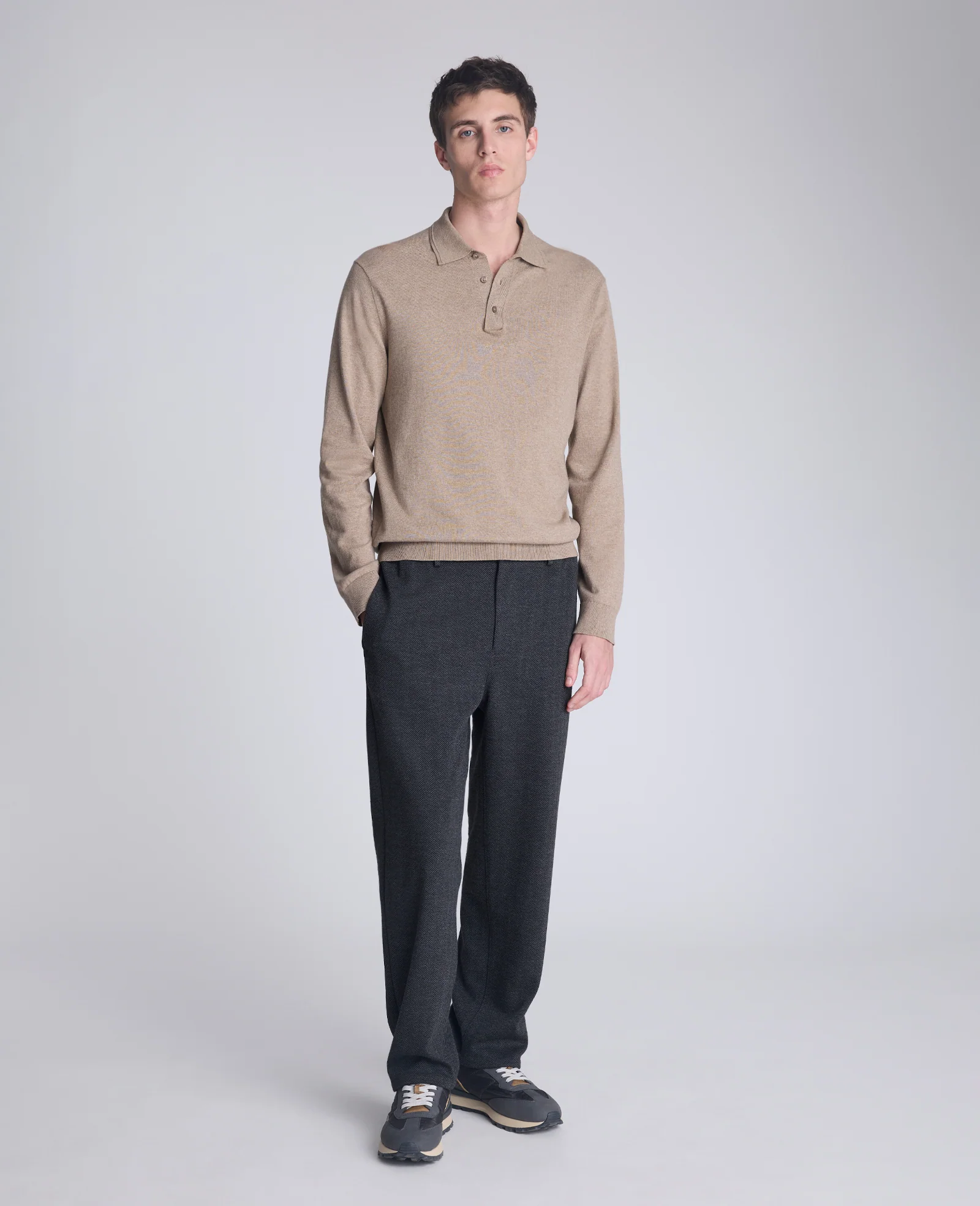 Long Sleeve Button Sweater Polo - Image 4
