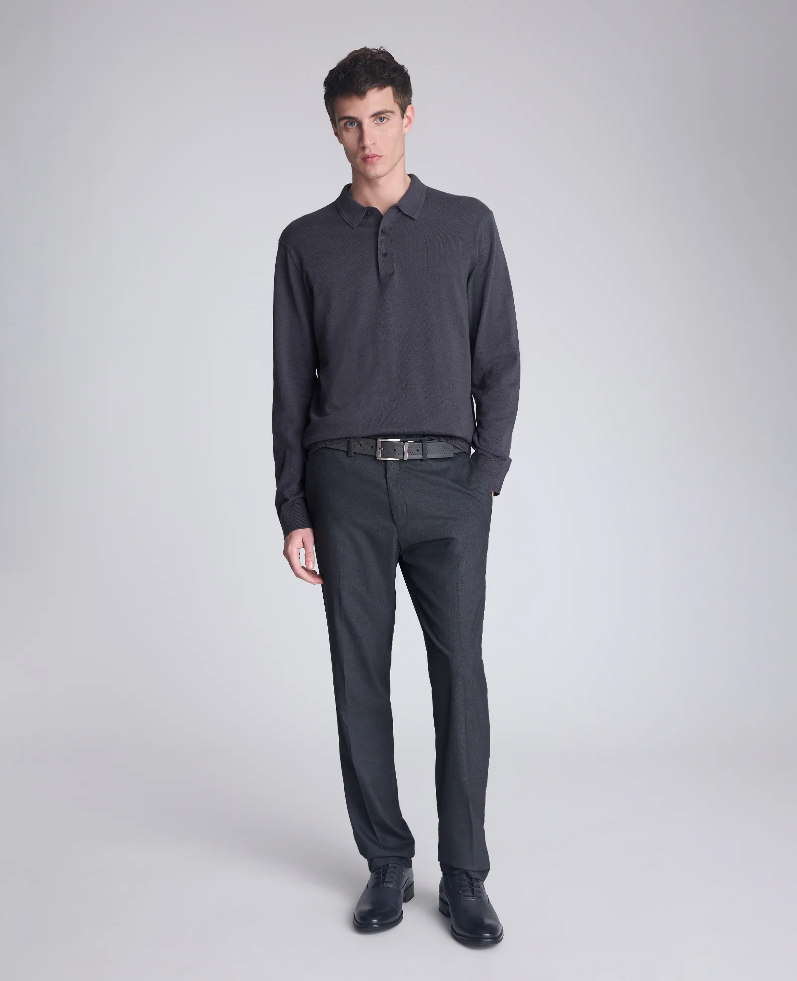 Long Sleeve Button Sweater Polo - Image 4