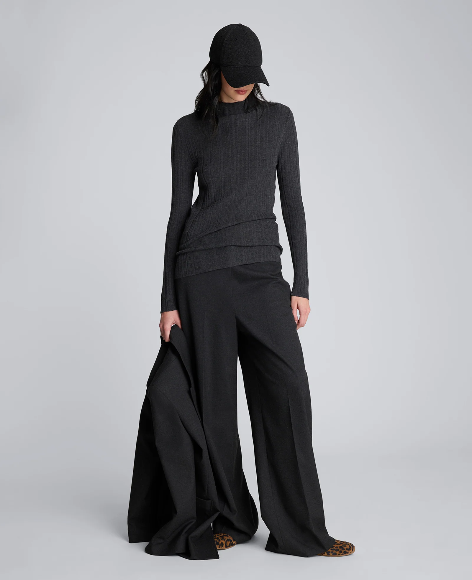 Long Sleeve Ribbed Mock Neck Sweater - Image 4