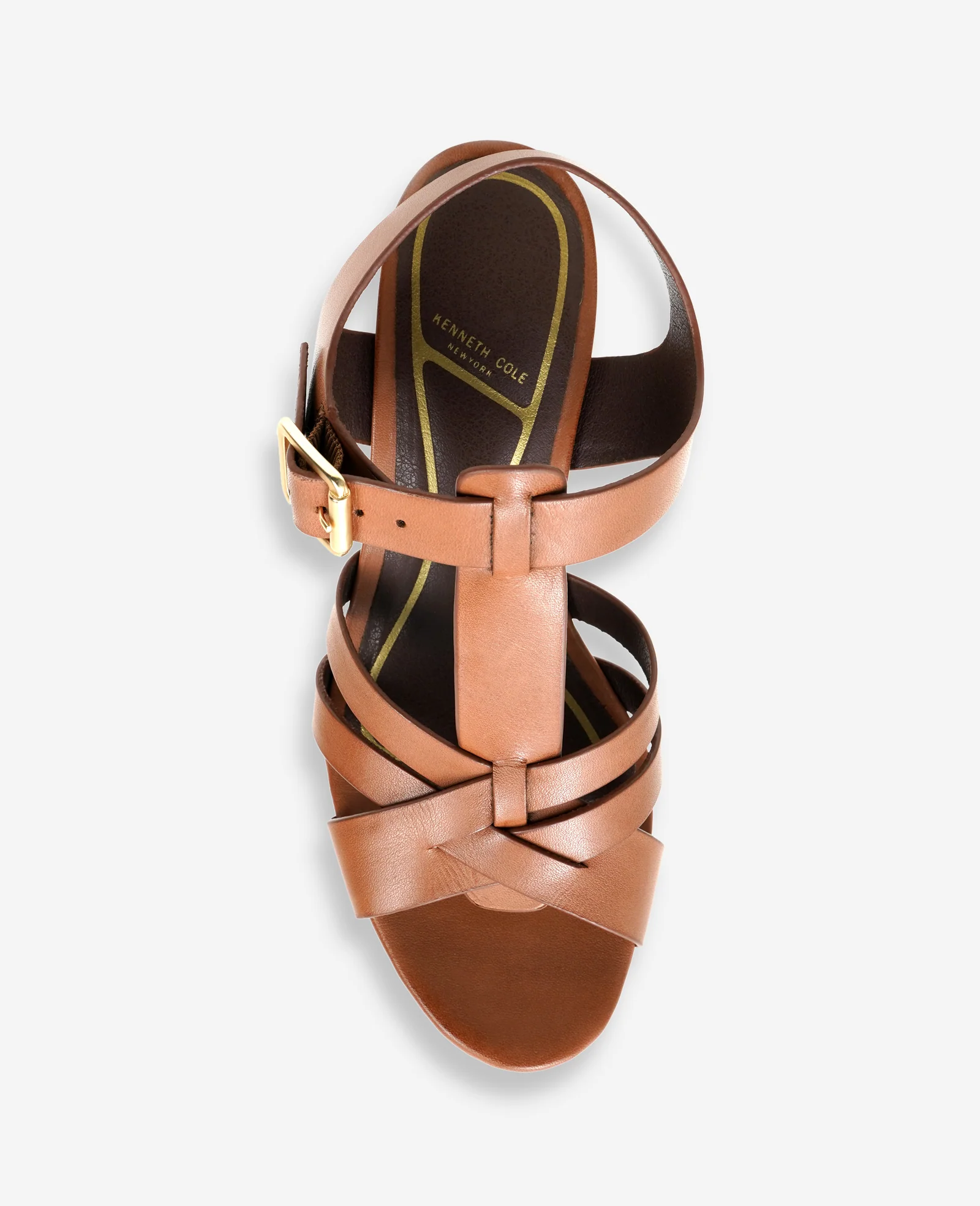 Lotus Woven Leather T-Strap Wood Platform Sandal - Image 3