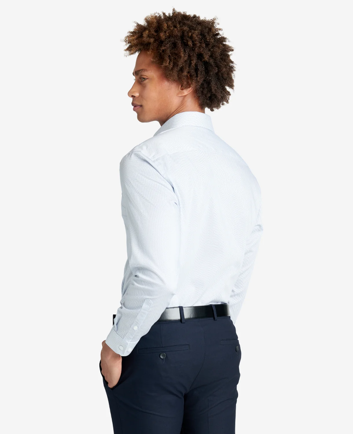 Slim-Fit Button-Down Stretch Dress Shirt with TEK FIT - Image 5