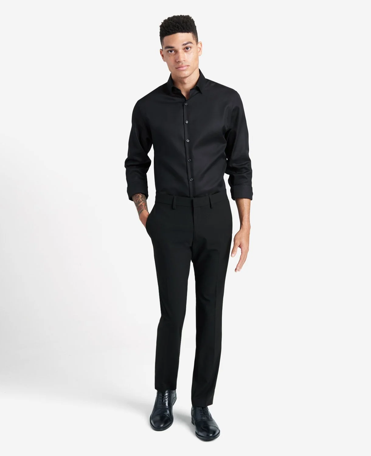 Slim-Fit Button-Down Stretch Dress Shirt with TEK FIT - Image 5