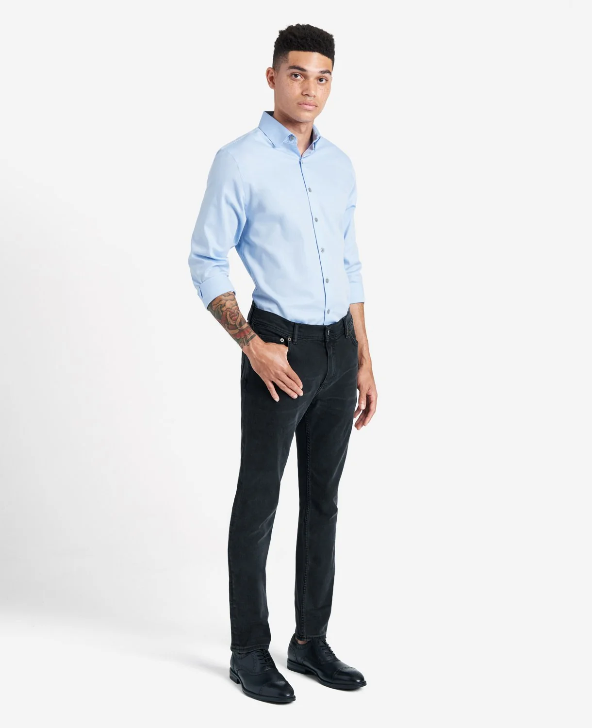 Slim-Fit Button-Down Stretch Dress Shirt with TEK FIT - Image 5