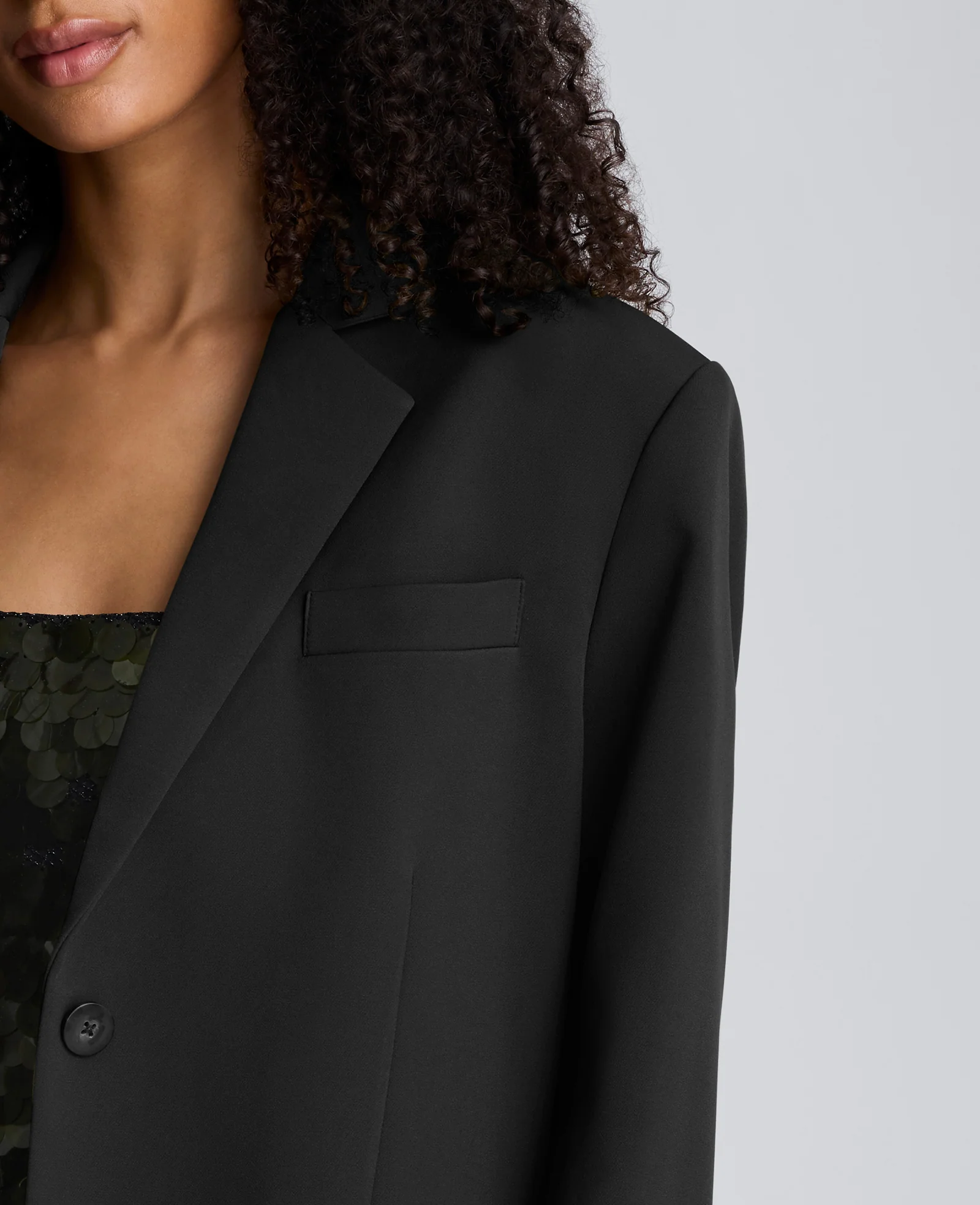 Luxe Twill Three Button Boyfriend Blazer - Image 4