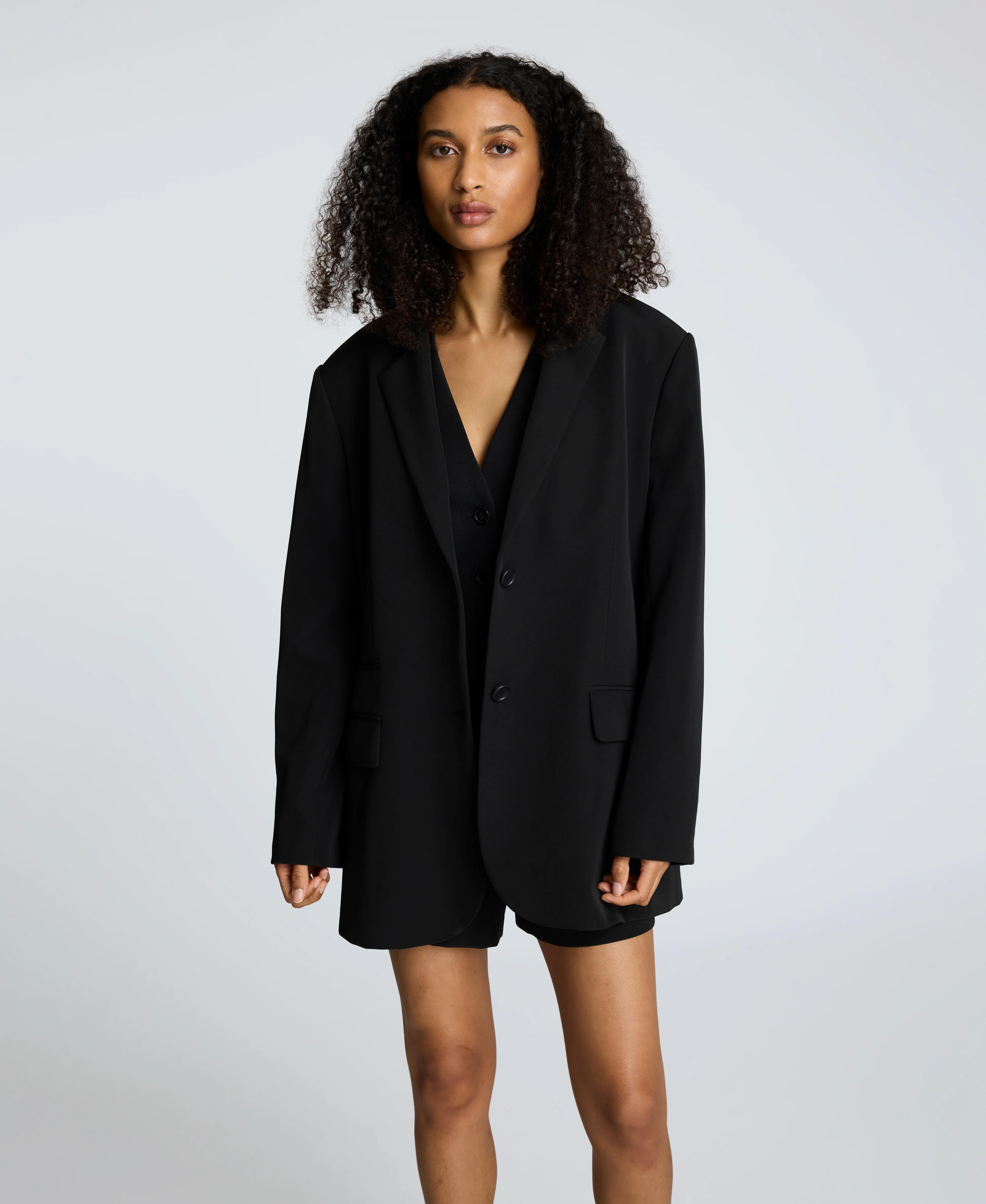 Luxe Twill Two Button Boyfriend Jacket - Image 4