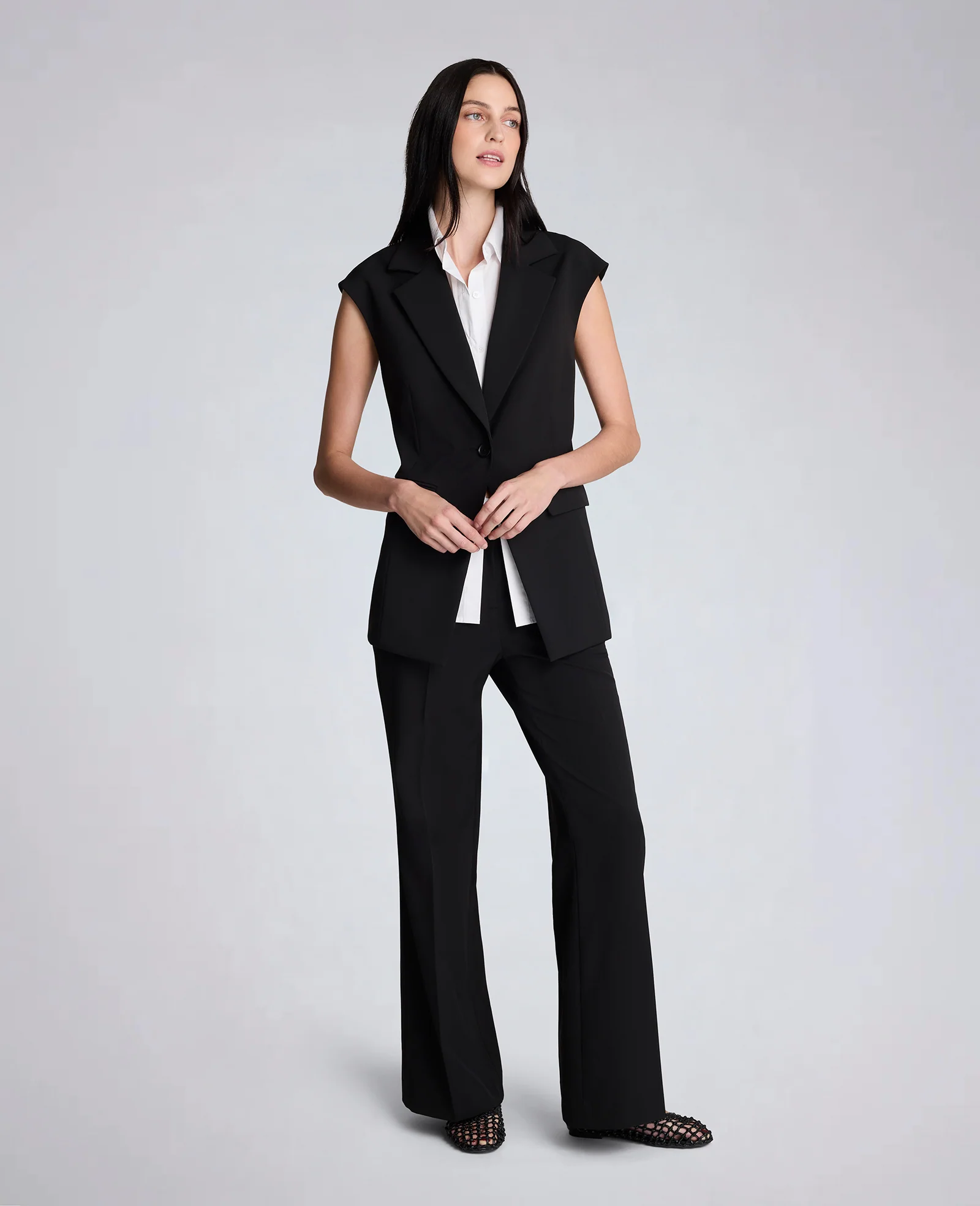 Luxe Twill Vest With Faux Shirt - Image 5