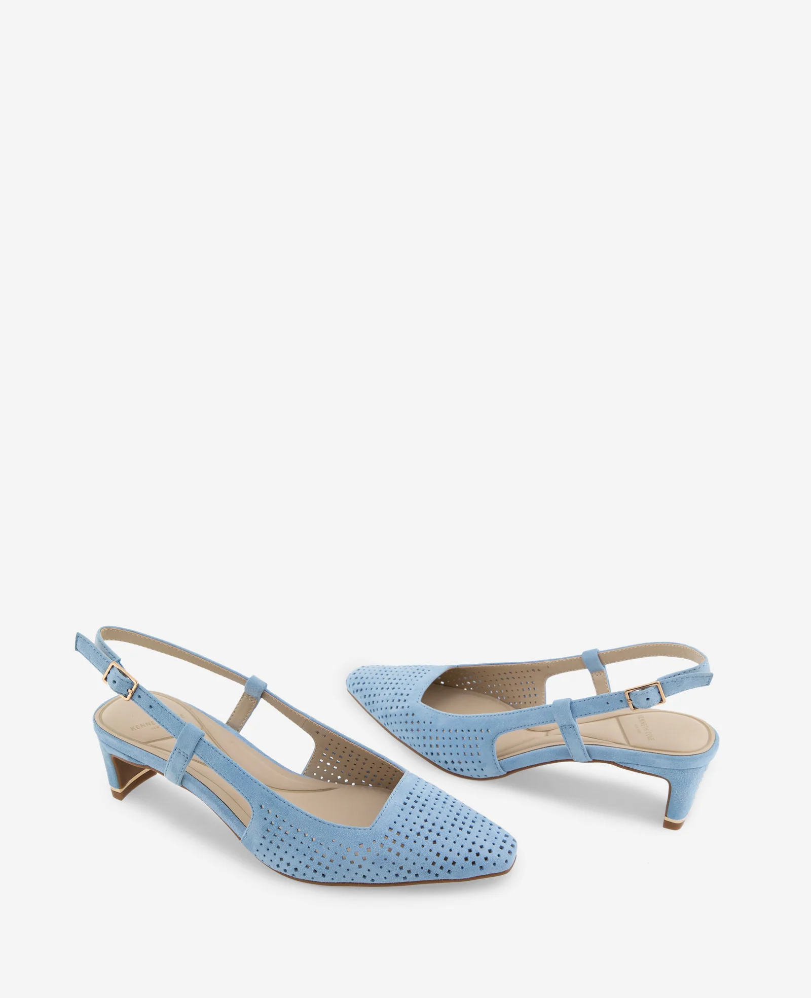 Marbella Perforated Suede Slingback Heel - Image 2