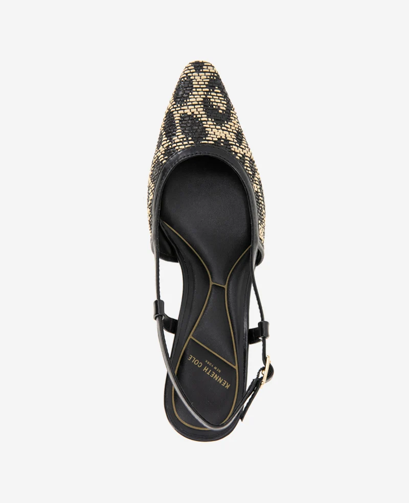 Martha Leopard Raffia Kitten Heel Slingback - Image 5