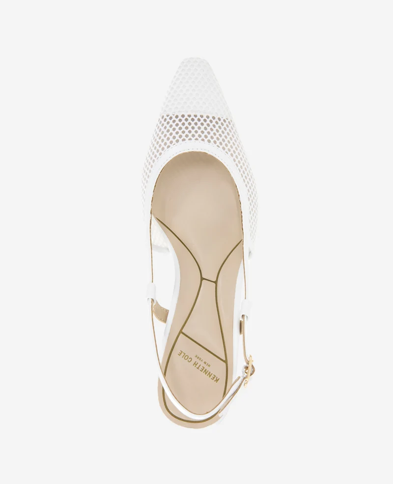 Martha Mesh Cap Toe Kitten Heel Slingback - Image 4