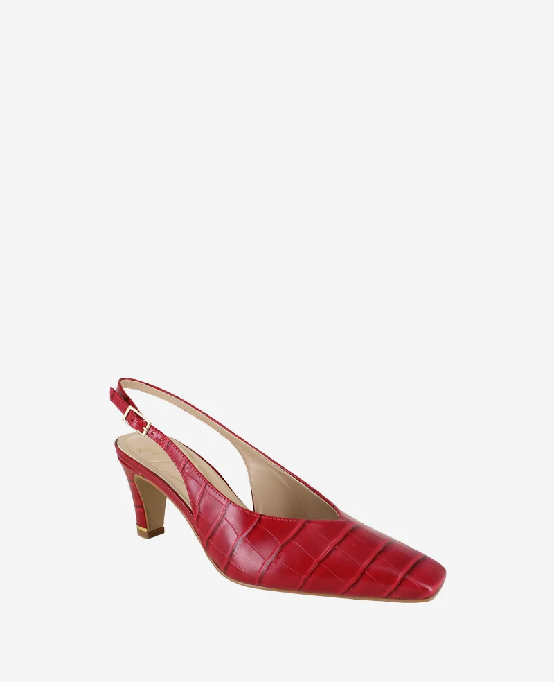 Meilani Embossed Croco Point Toe Slingback - Image 2