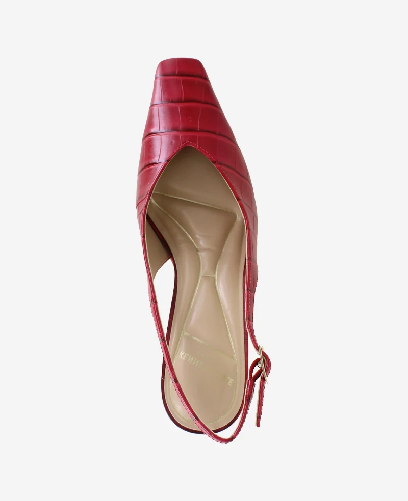Meilani Embossed Croco Point Toe Slingback - Image 5