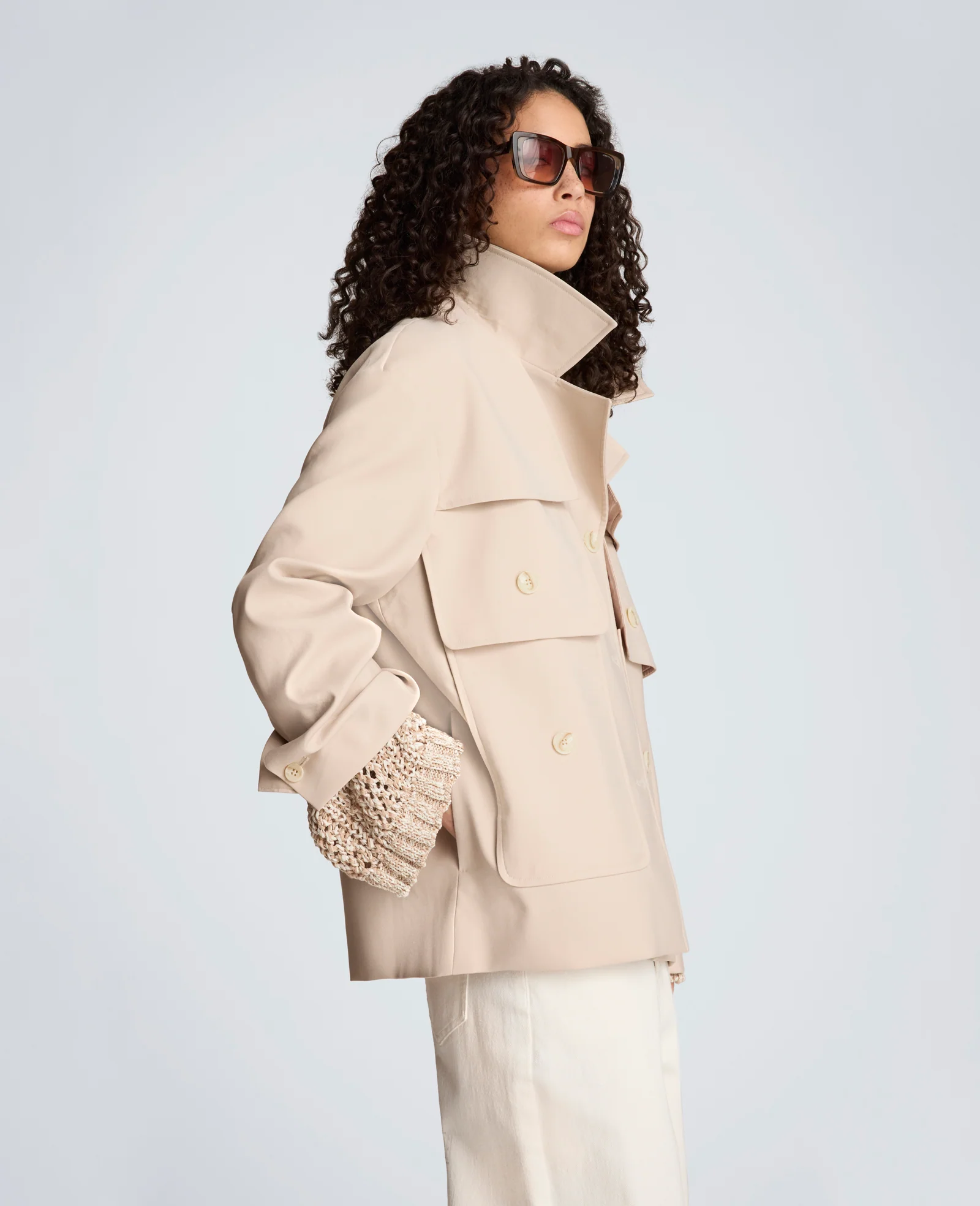 Melange Twill Multi Pocket Jacket with Notch Collar - Image 7